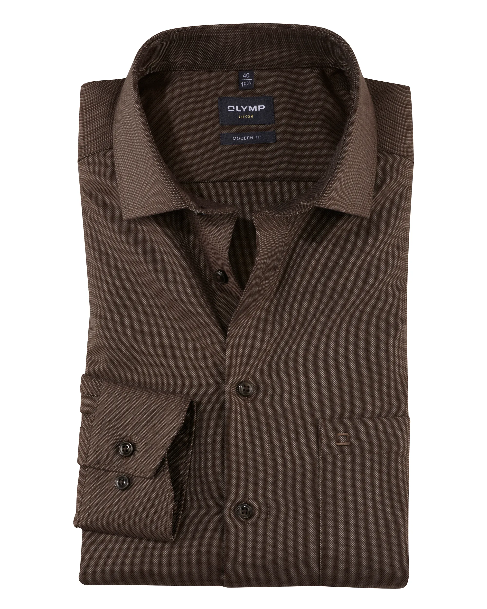 OLYMP Luxor Modern Fit Overhemd LM Bruin 096498-001-39