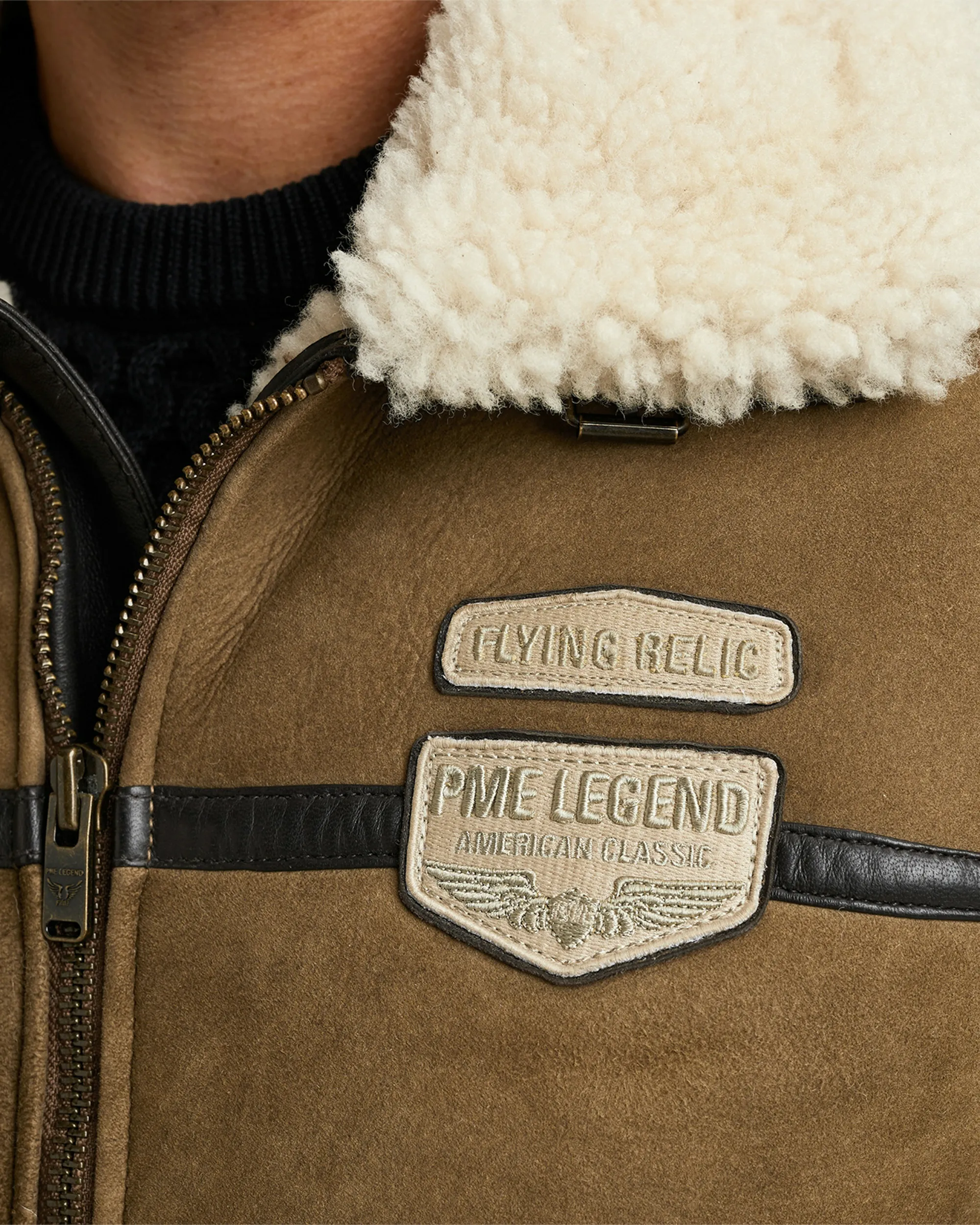 PME Legend Stinmen Leren jas Khaki 096712-001-L