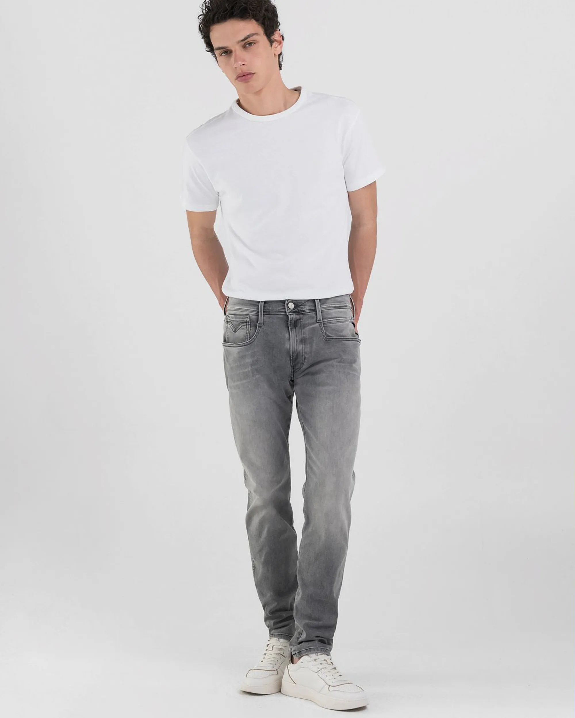 Replay Anbass Hyperflex Dust Jeans Grijs 096986-001-28/32