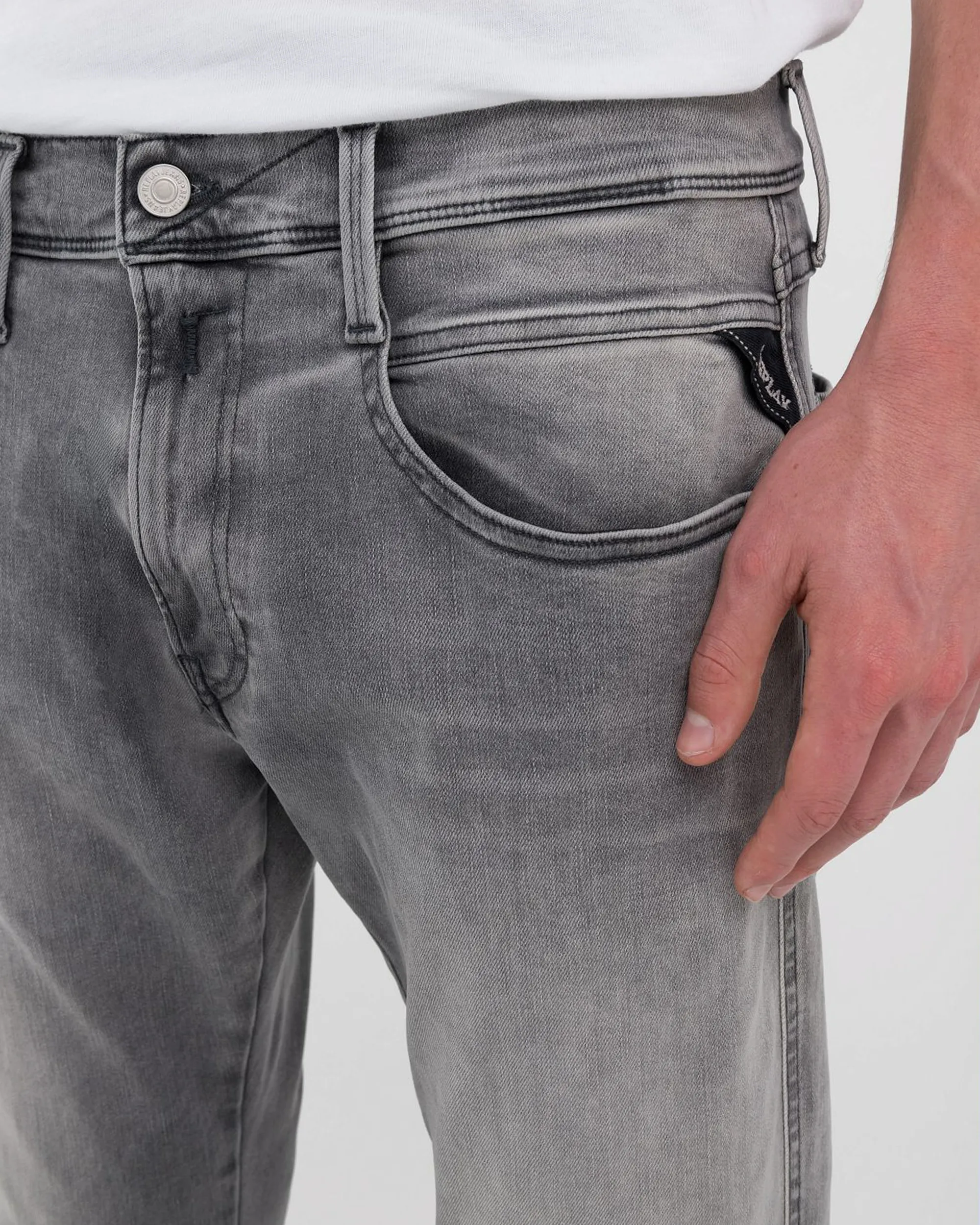 Replay Anbass Hyperflex Dust Jeans Grijs 096986-001-28/32
