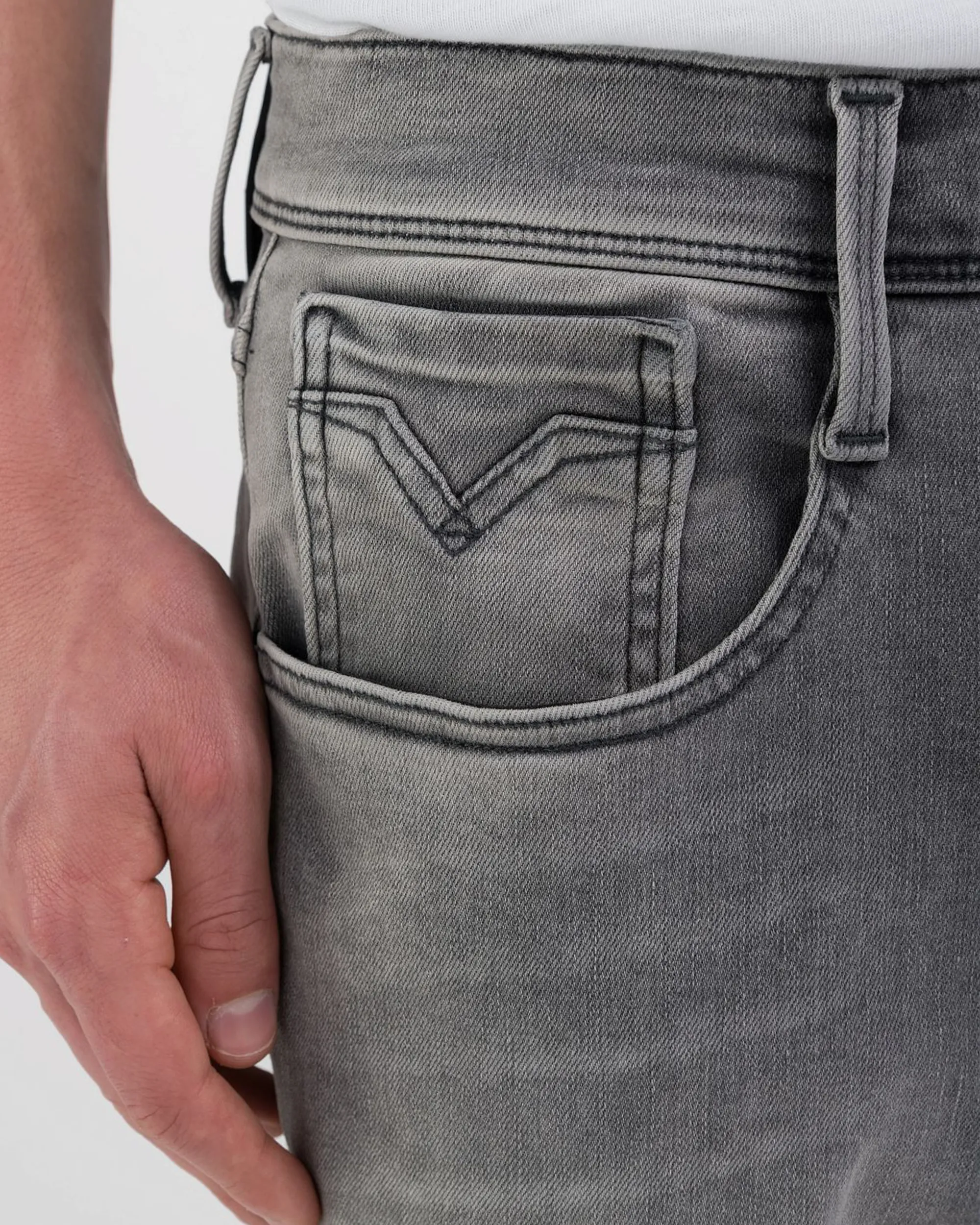 Replay Anbass Hyperflex Dust Jeans Grijs 096986-001-28/32