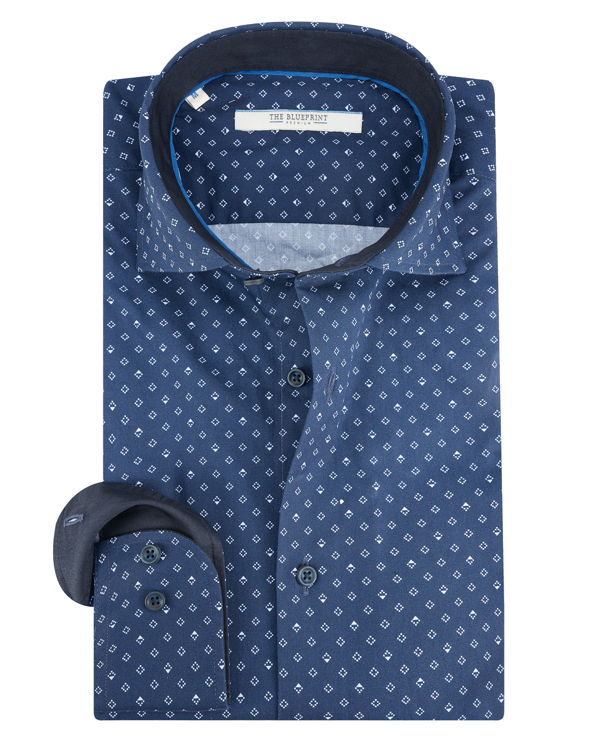 The BLUEPRINT Premium - Overhemd LM Navy dessin 097059-001-L