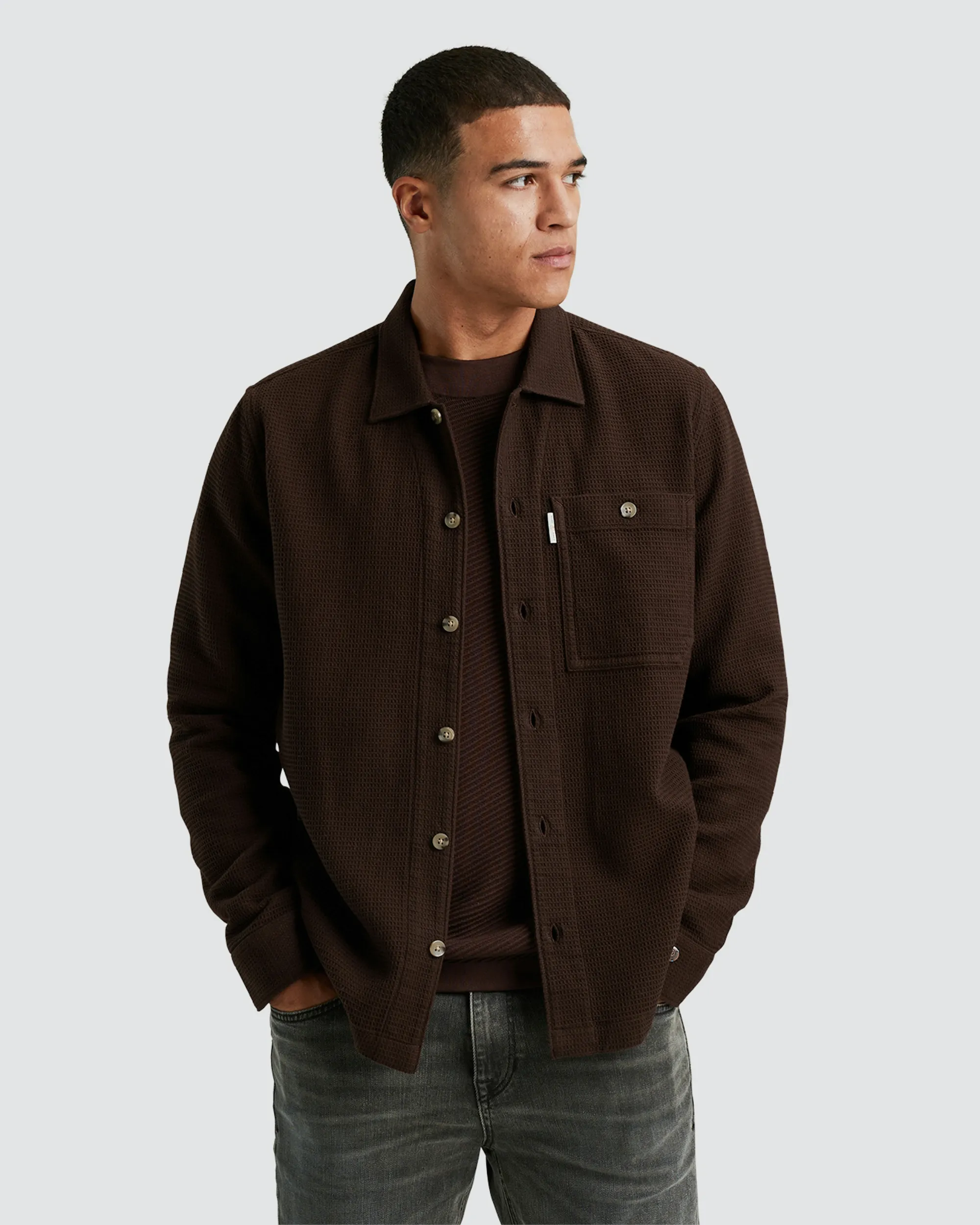 Cast Iron Overshirt Bruin 097226-001-L