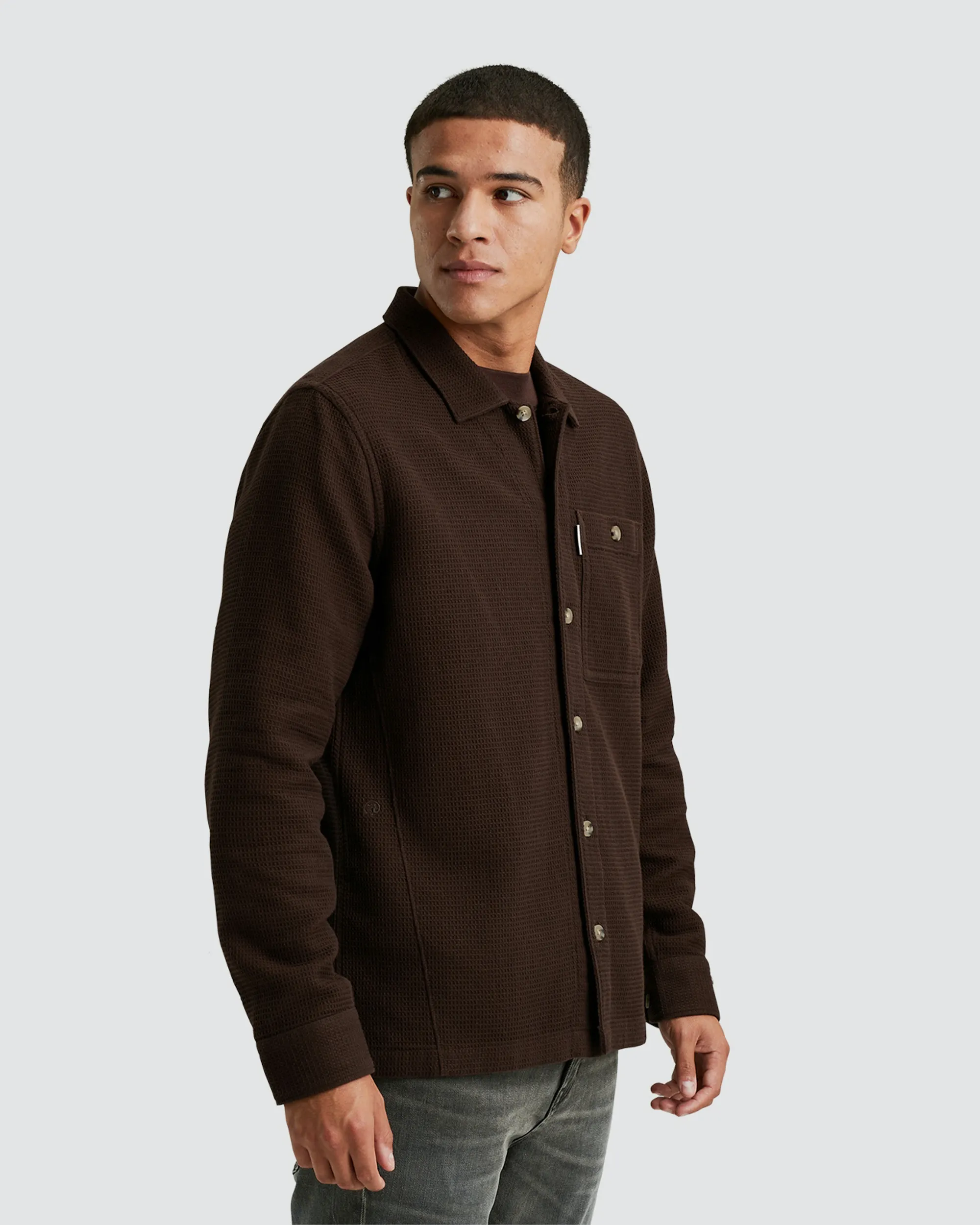 Cast Iron Overshirt Bruin 097226-001-L