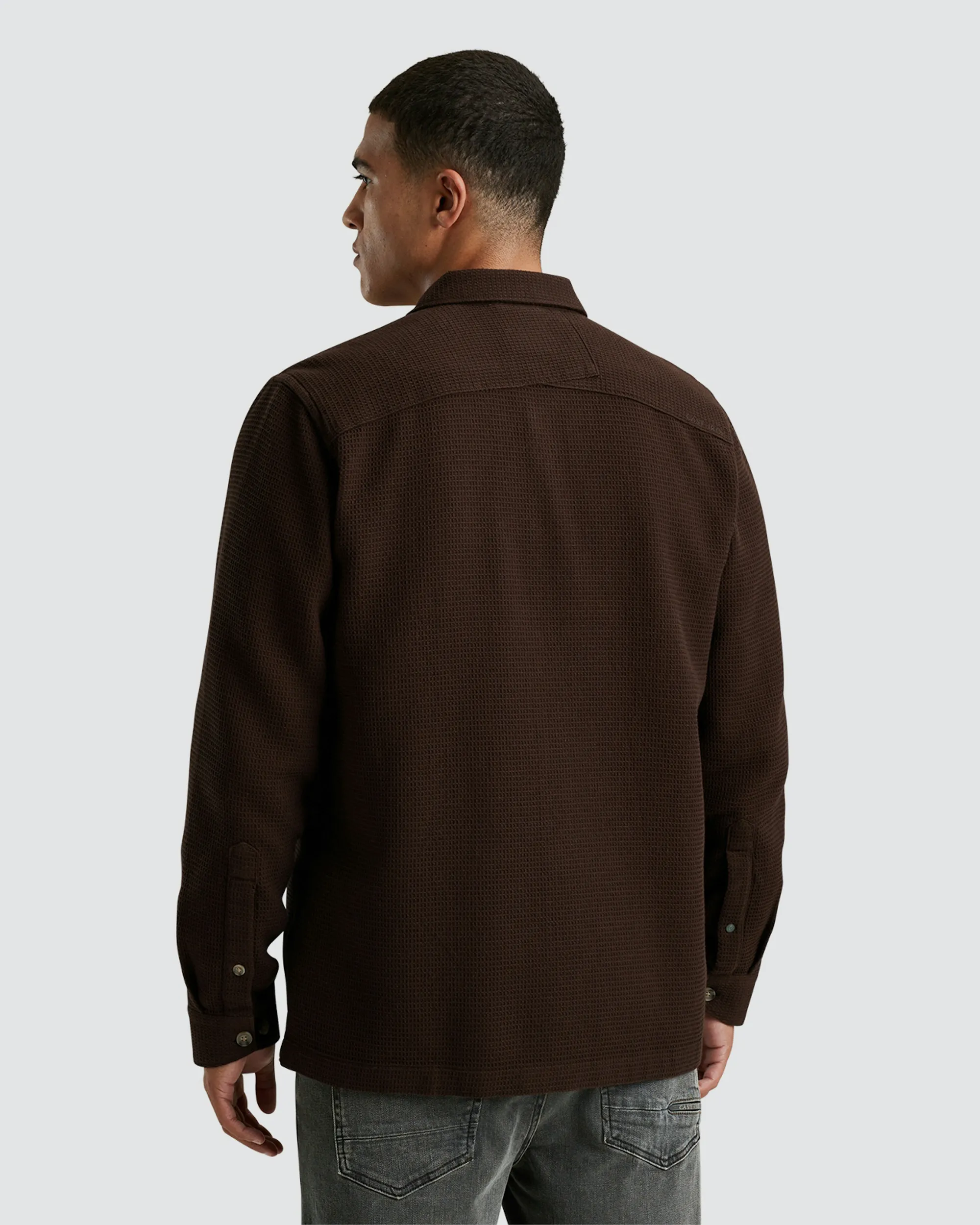 Cast Iron Overshirt Bruin 097226-001-L