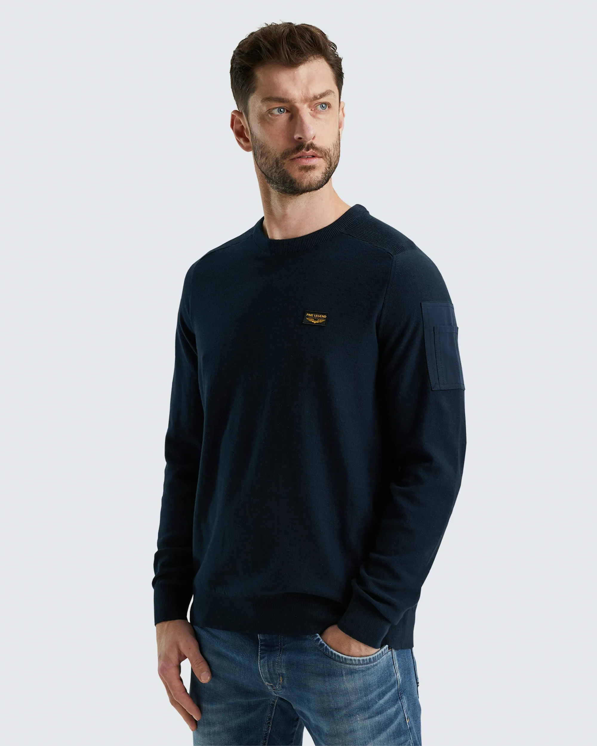 PME Legend Trui ronde hals  Blauw 097648-001-L