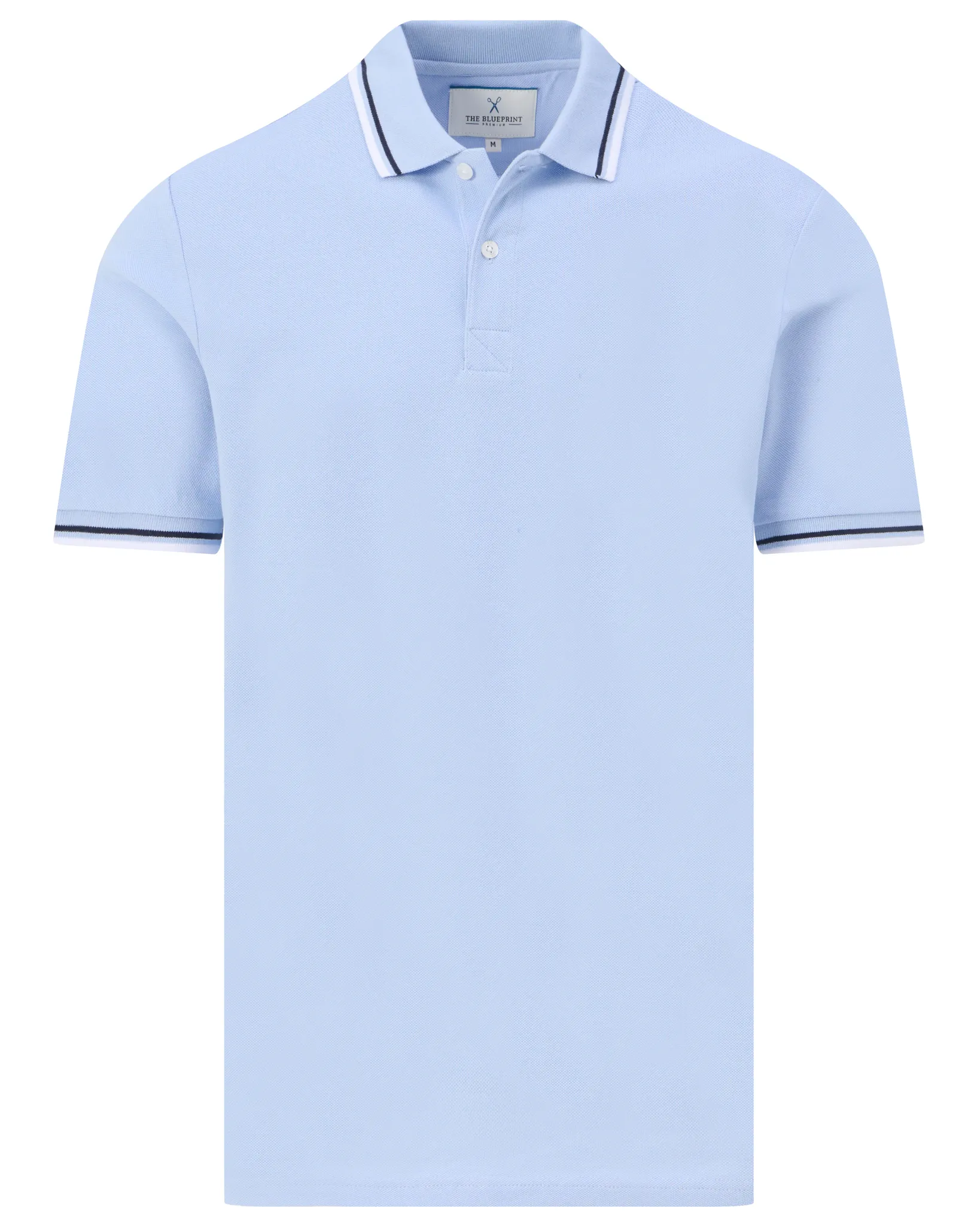 The BLUEPRINT Premium Polo Korte mouw Brunnera Blue 097671-010-L