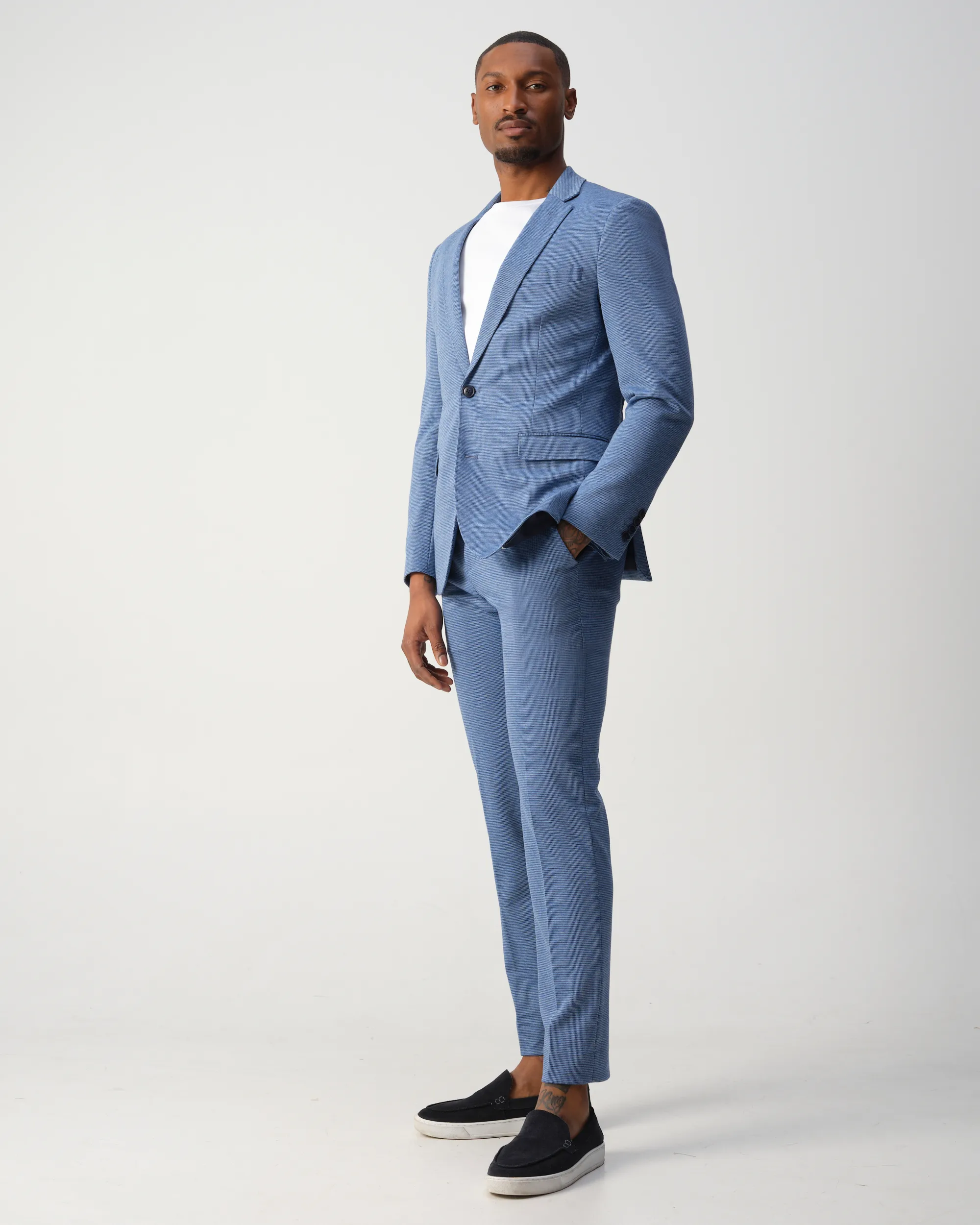 Runway PARTY Mix & Match Colbert Blauw kleine ruit 097701-003-44