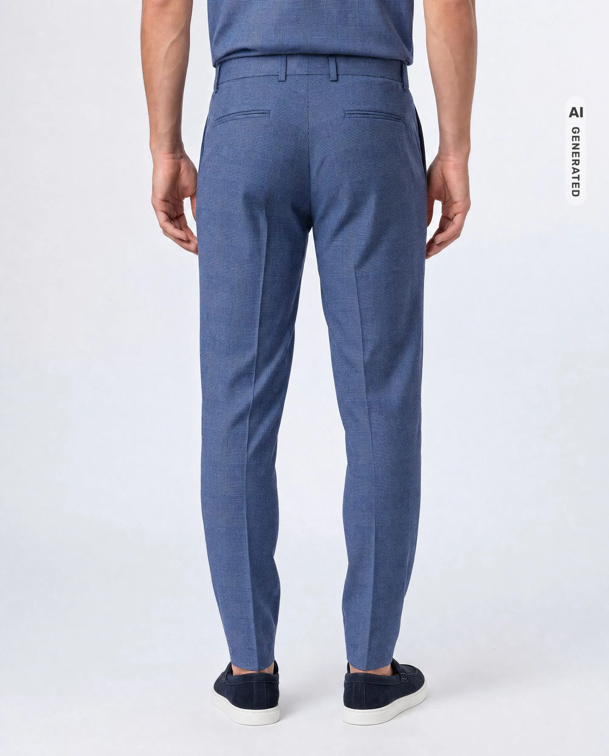 Runway PARTY Mix & Match Pantalon Blauw grote ruit 097703-002-44