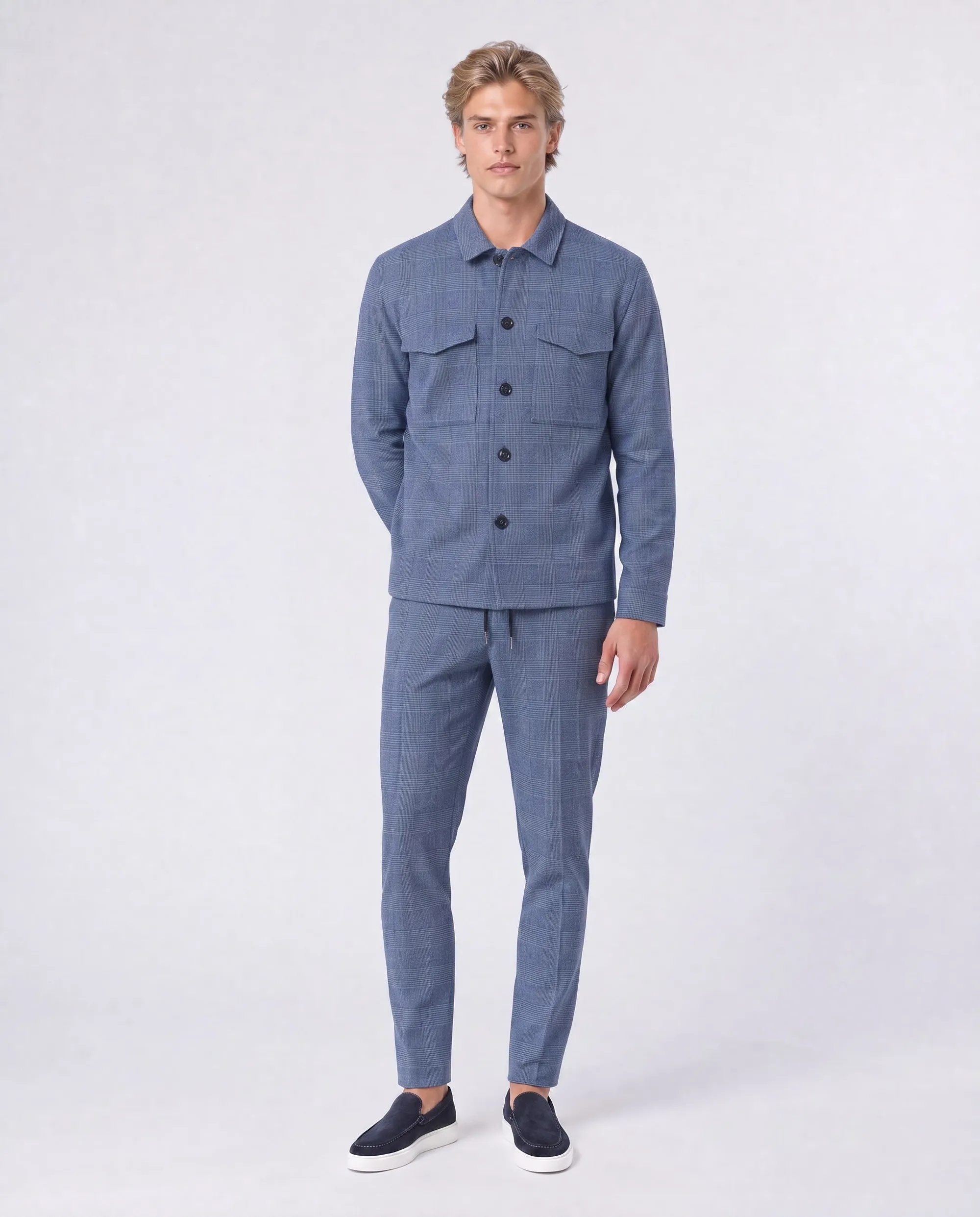 Runway PARTY Mix & Match Pantalon Blauw grote ruit 097703-002-44