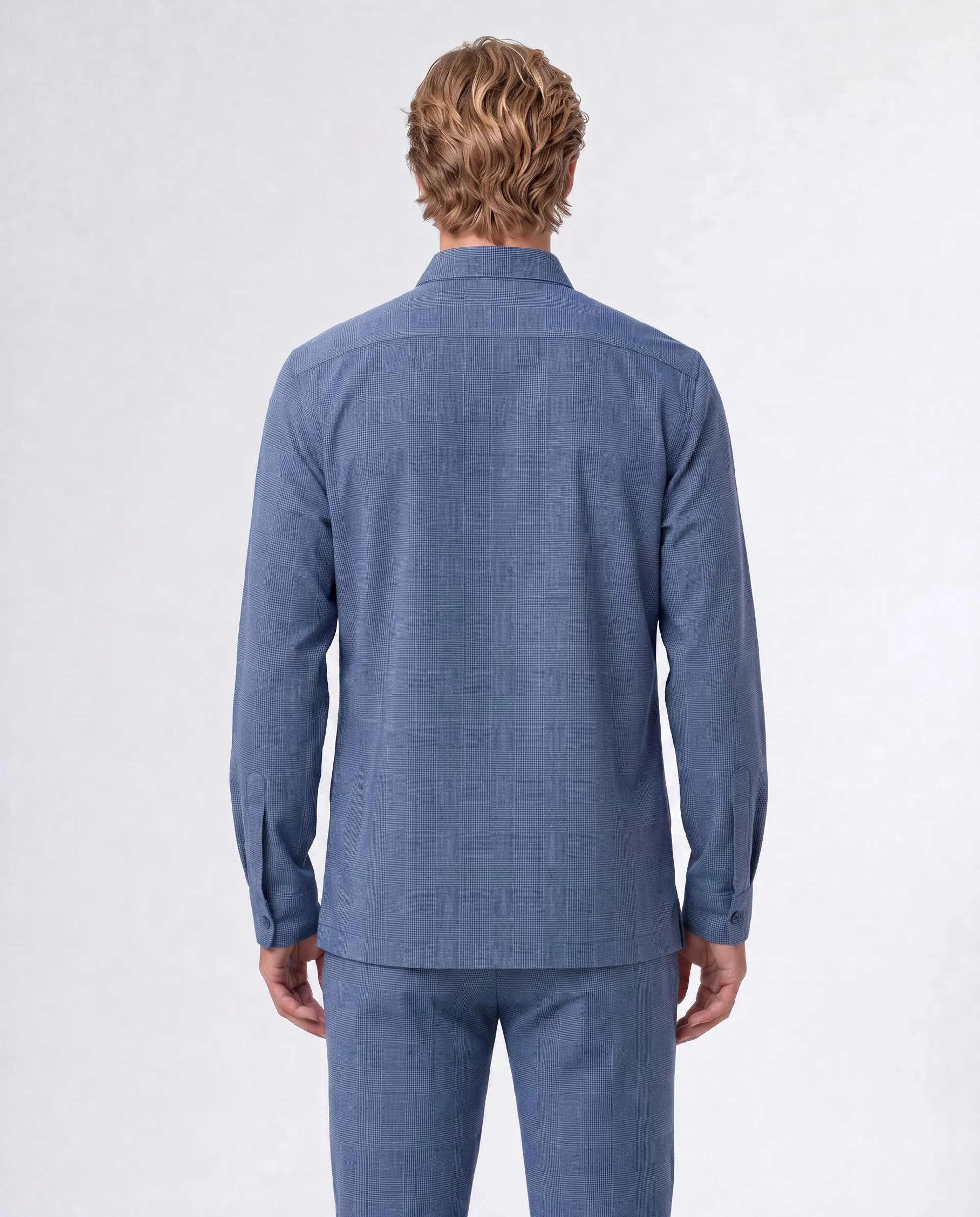 Runway PARTY Overshirt Blauw grote ruit 097706-001-L