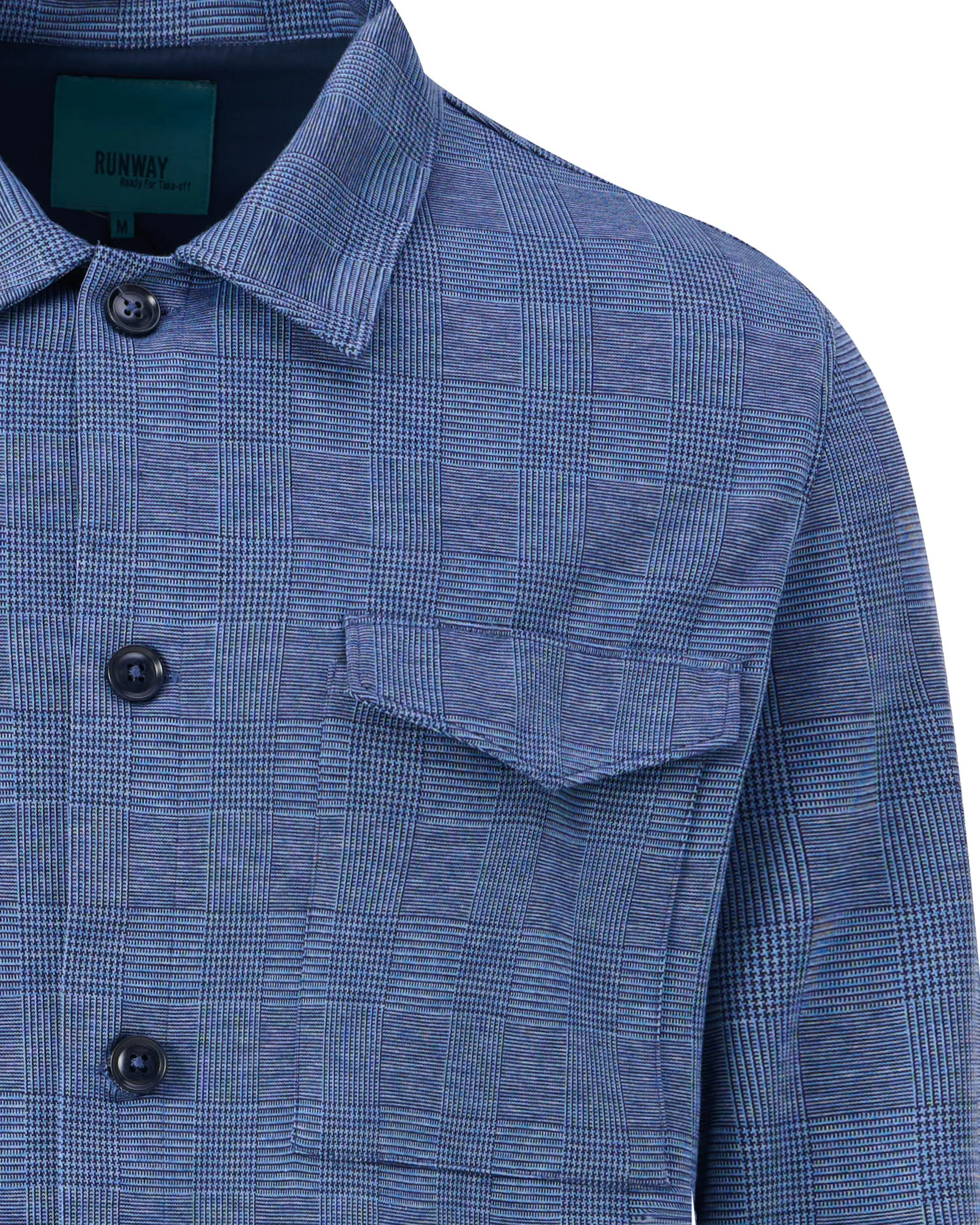 Runway PARTY Overshirt Blauw grote ruit 097706-001-L