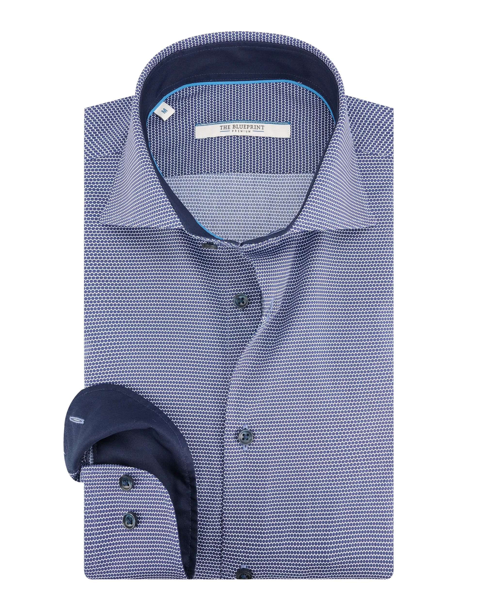 The BLUEPRINT Premium - Dress shirt LS Navy dessin 097722-001-L