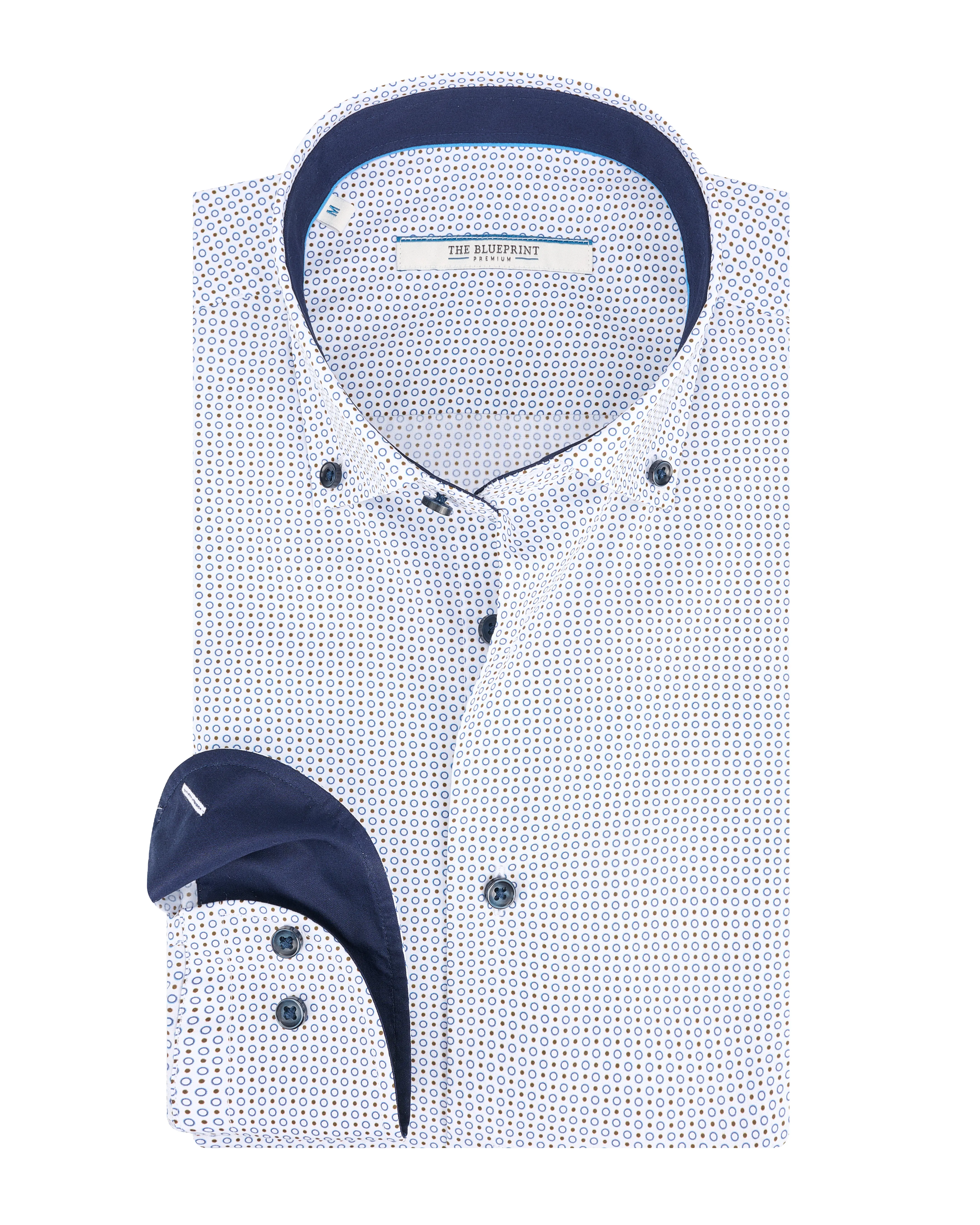 The BLUEPRINT Premium - Overhemd LM Wit dessin 097742-001-L