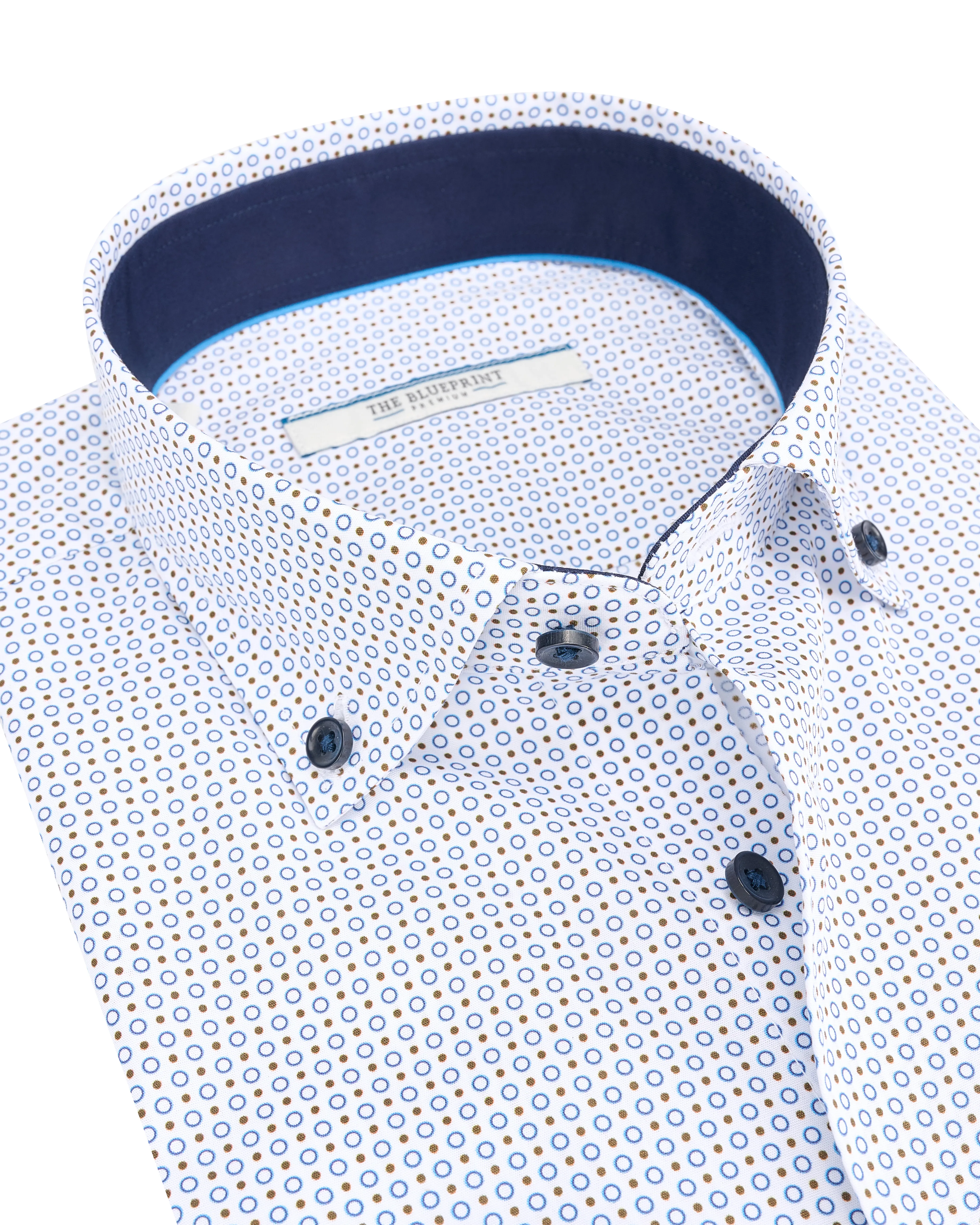 The BLUEPRINT Premium - Overhemd LM Wit dessin 097742-001-L