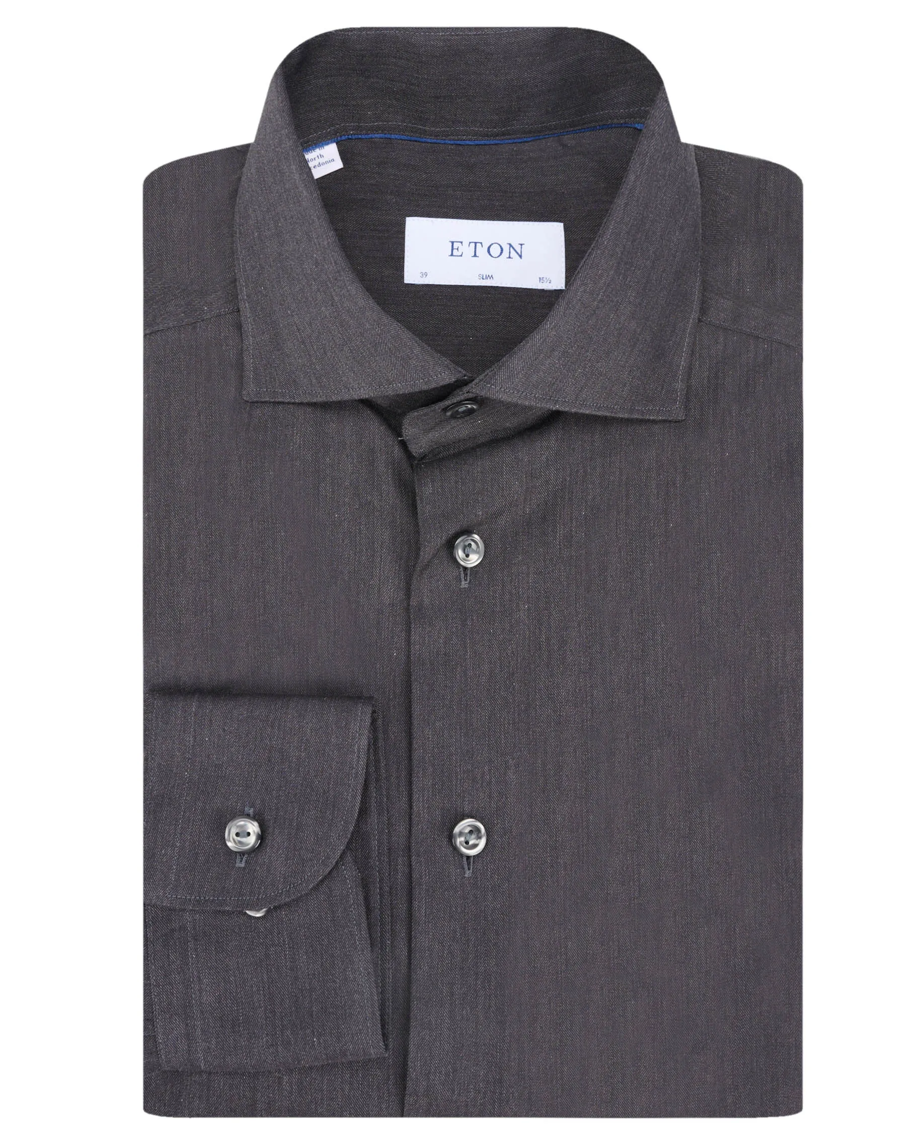 Eton Overhemd LM Donker grijs 098447-001-38