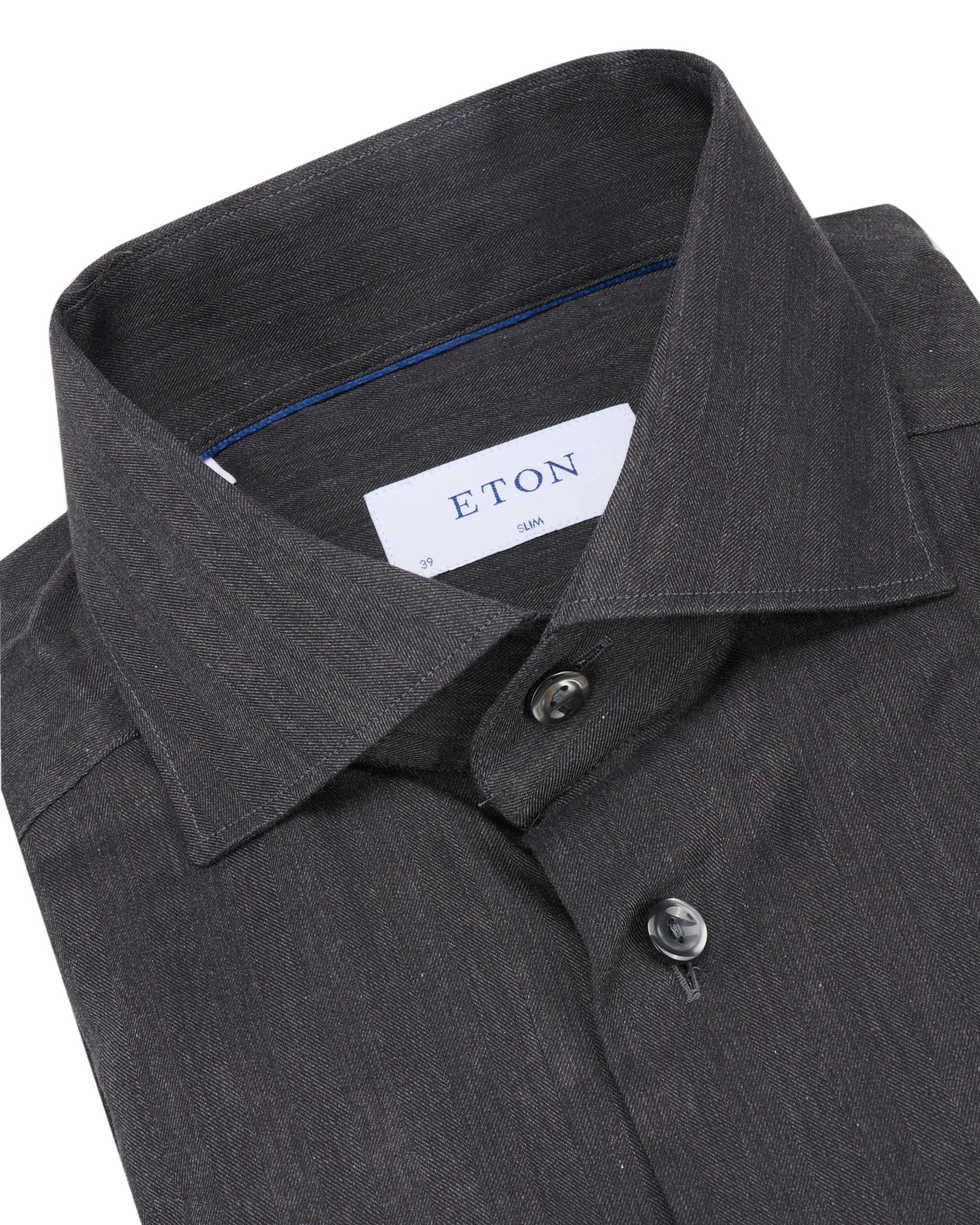 Eton Overhemd LM Donker grijs 098447-001-38