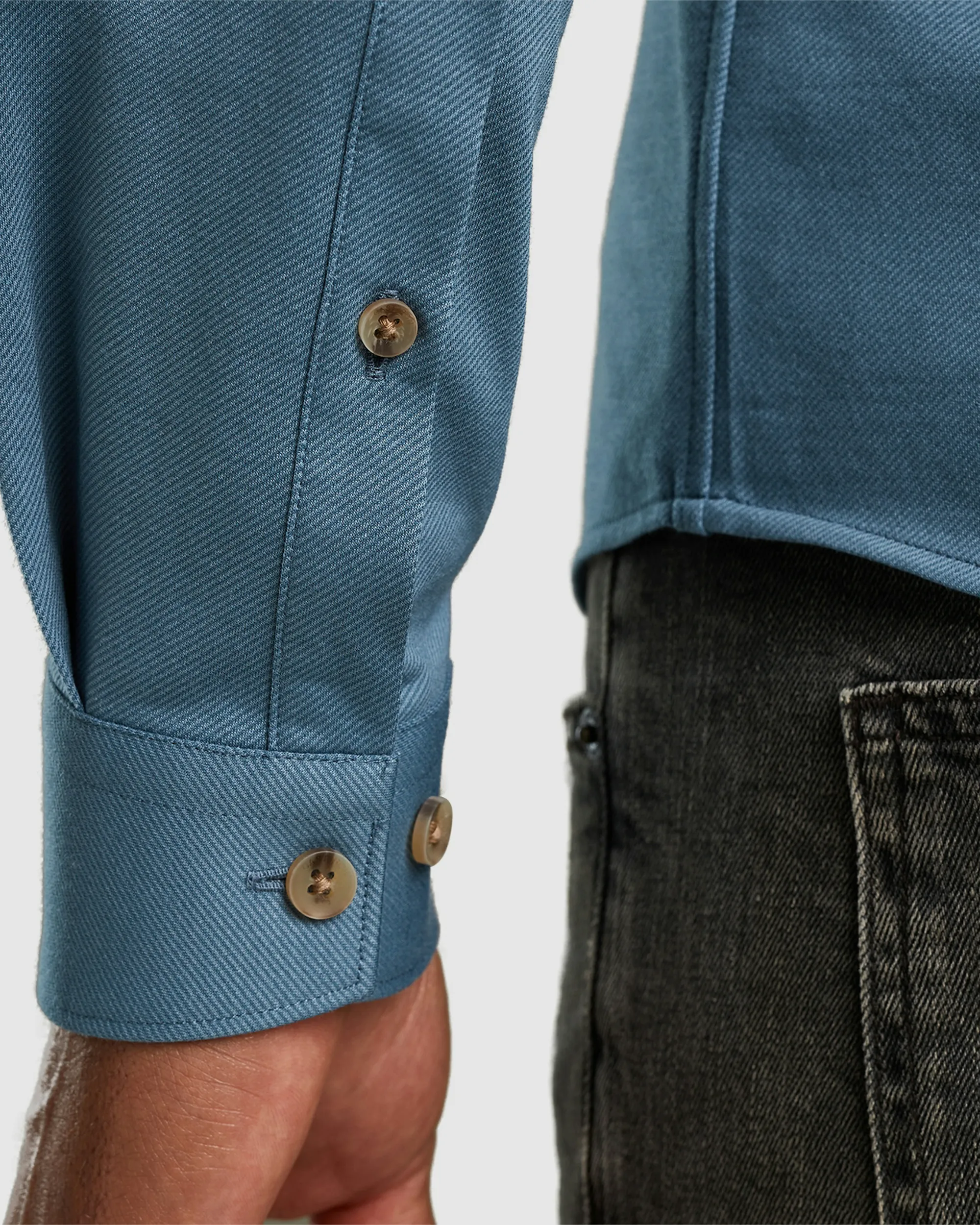 Cast Iron Casual Overhemd LM Blauw 098820-001-L