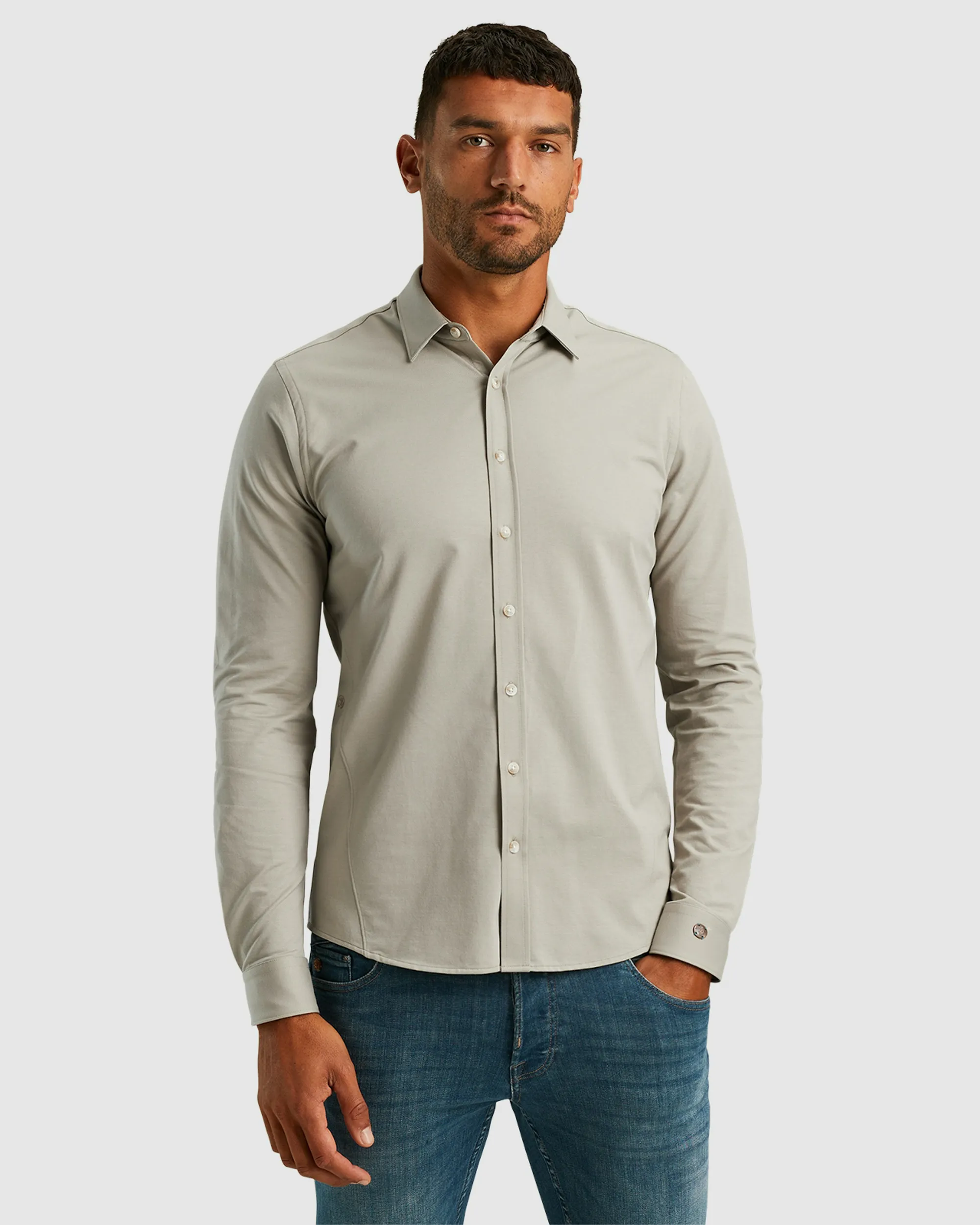 Cast Iron Casual Overhemd LM Khaki 098821-001-L