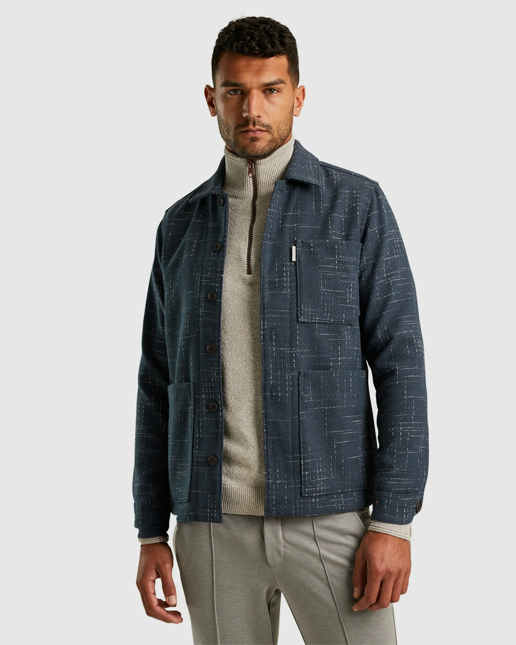 Cast Iron Overshirt Blauw 098825-001-L