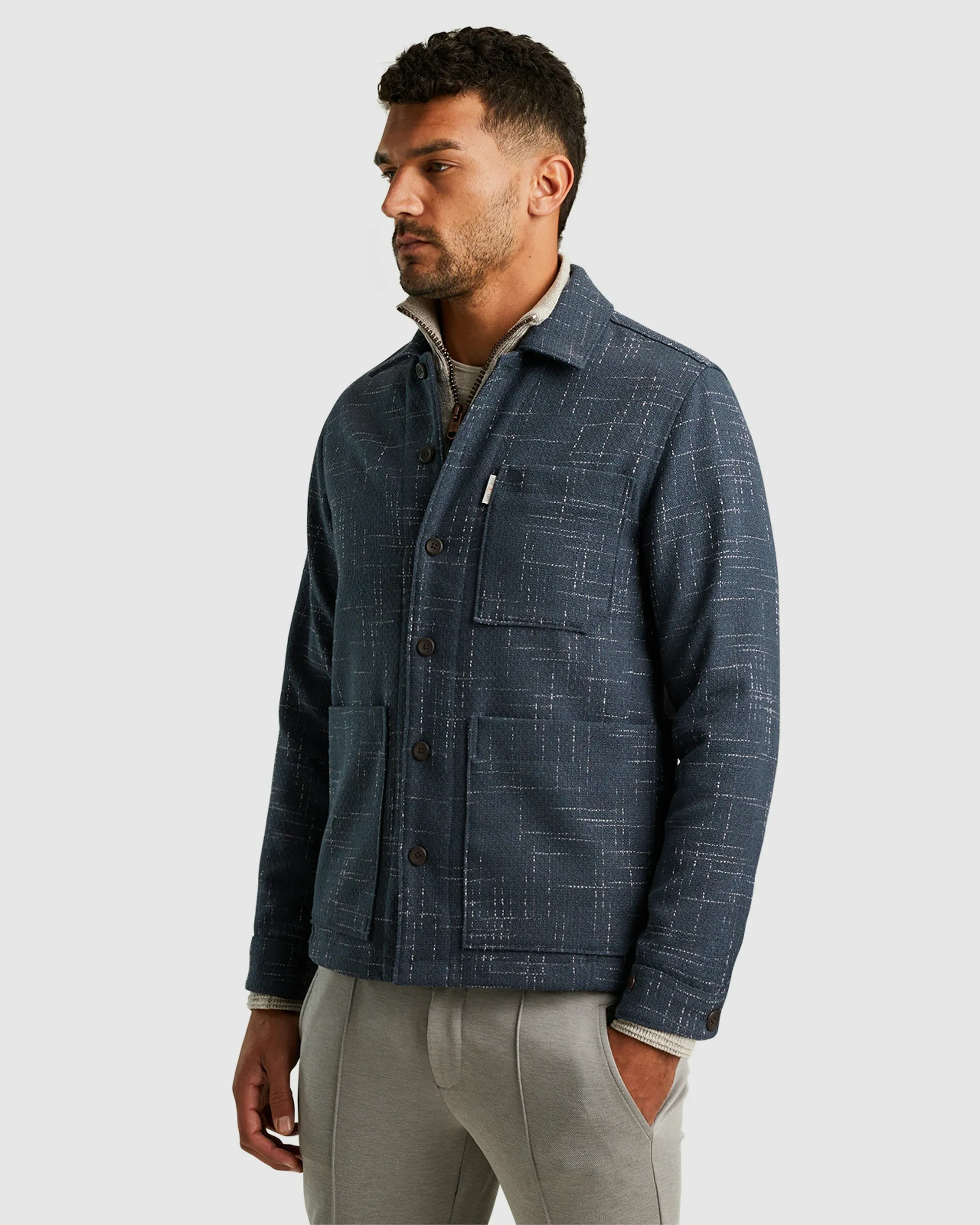 Cast Iron Overshirt Blauw 098825-001-L