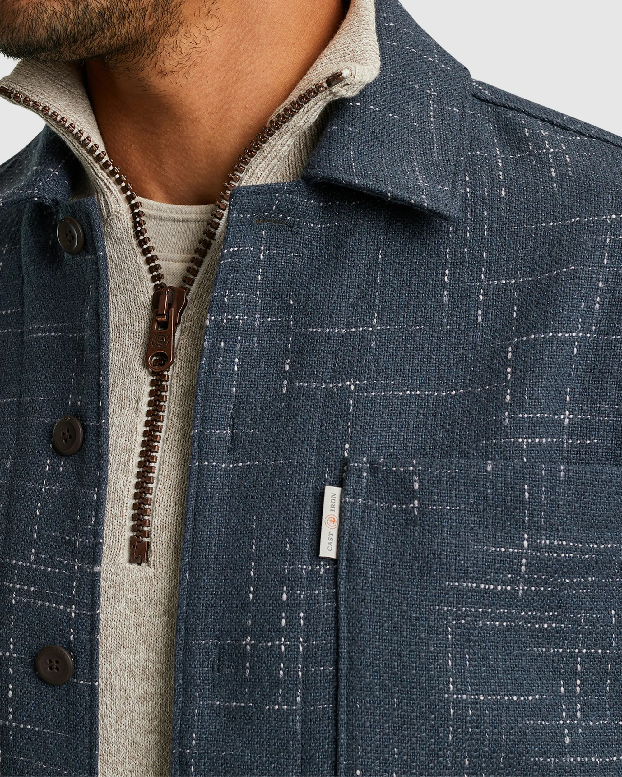 Cast Iron Overshirt Blauw 098825-001-L