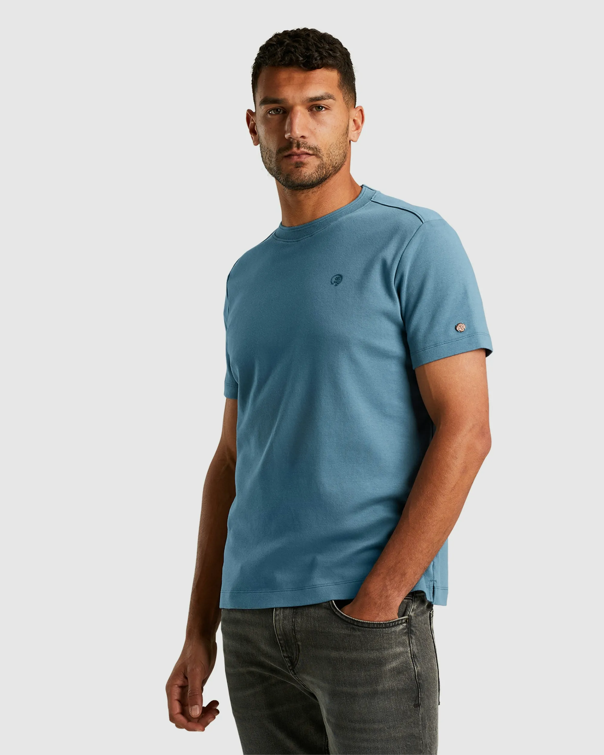 Cast Iron T-shirt KM Blauw 098829-001-L