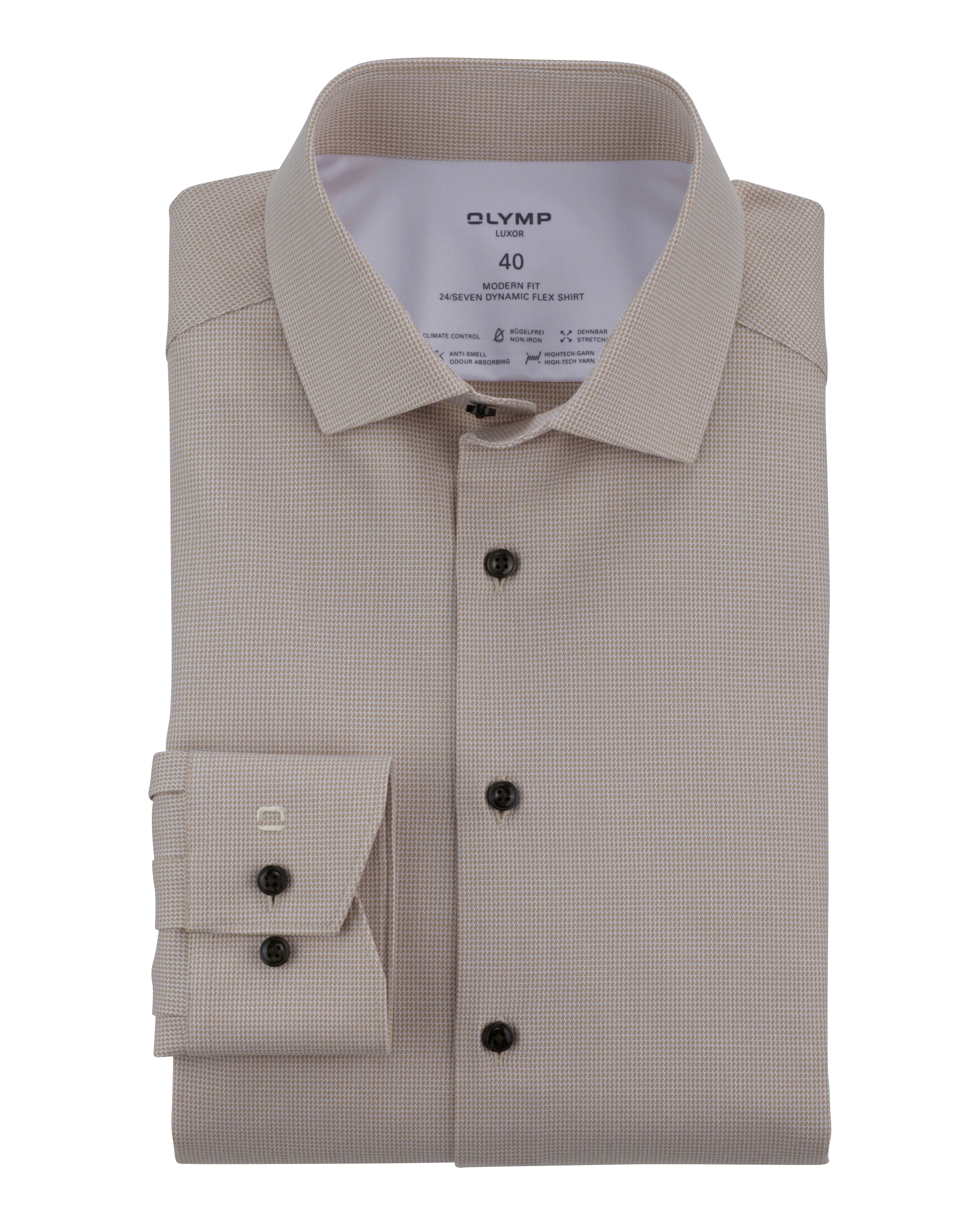 OLYMP Luxor Overhemd LM Beige 098991-001-40