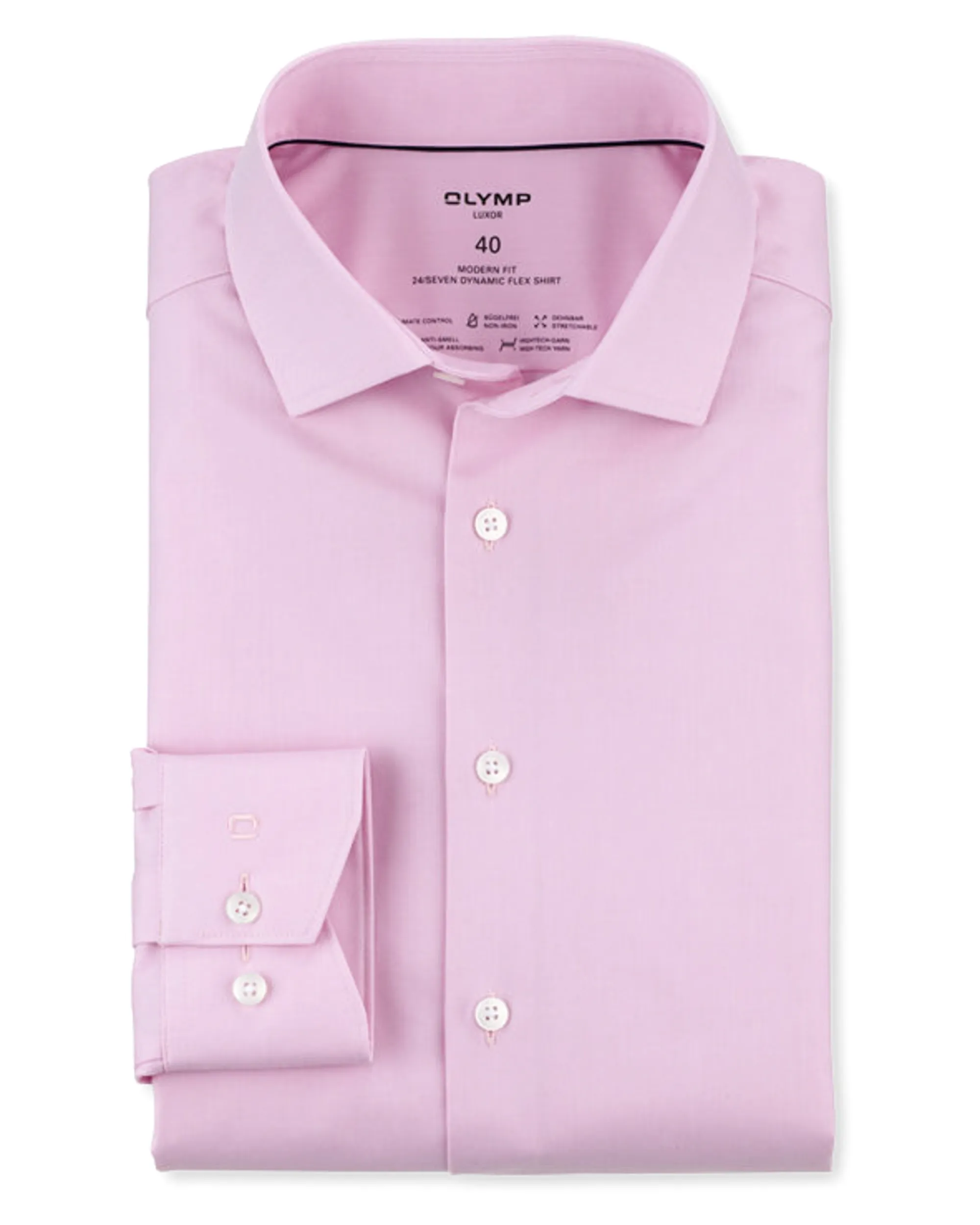 OLYMP Luxor 24/7 Overhemd LM Roze 098996-001-40