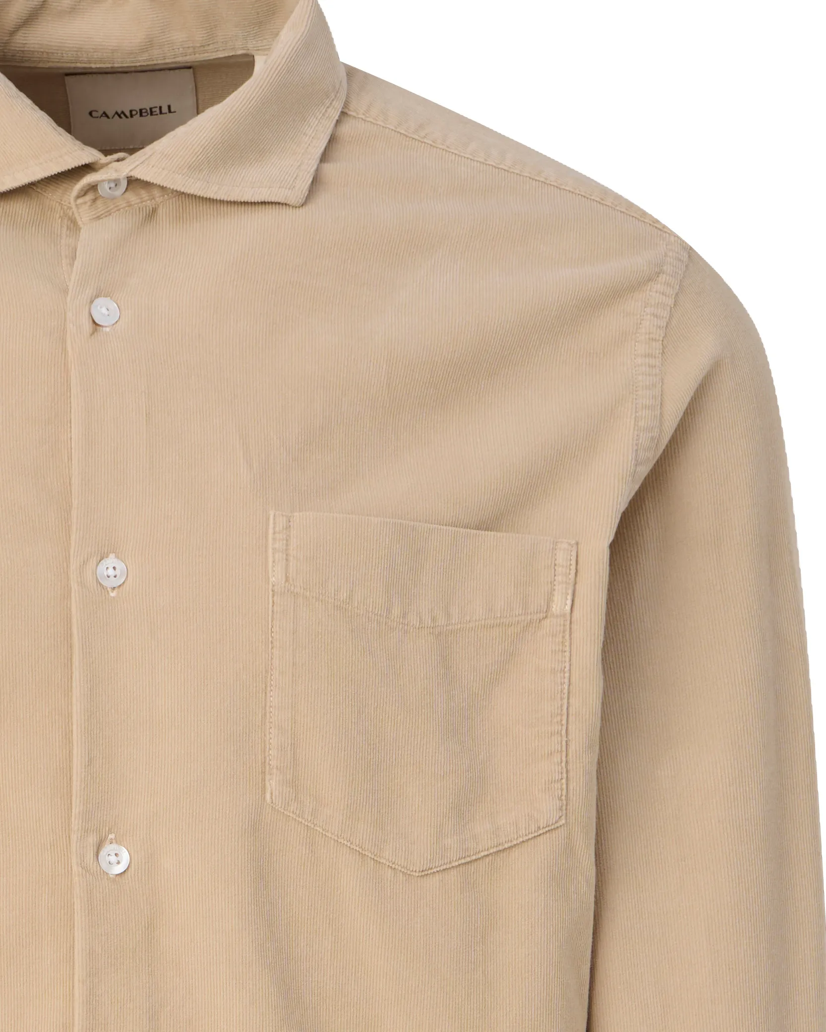 Campbell Casual Overhemd LM L. bruin uni 099096-001-L