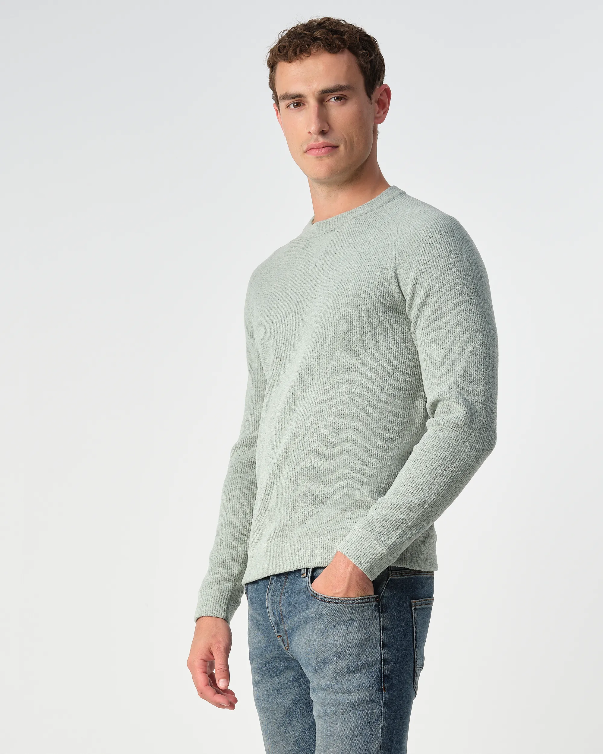 J.C. RAGS Ramil Trui ronde hals Iceberg Green 099129-004-L