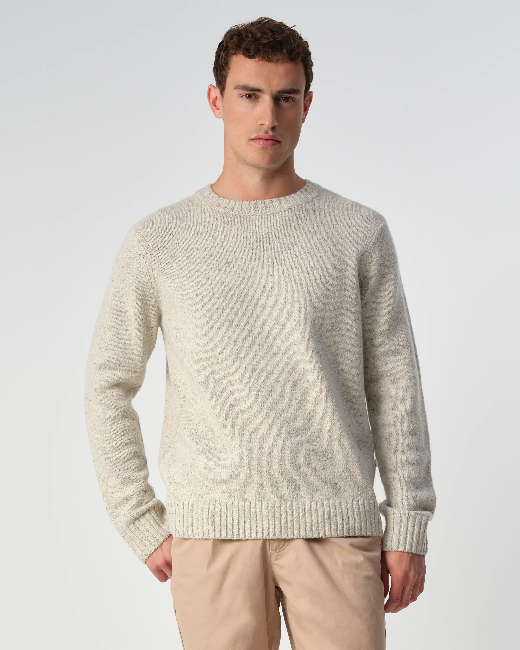 J.C. RAGS Trui O-hals Crystal Gray beige  099131-002-L