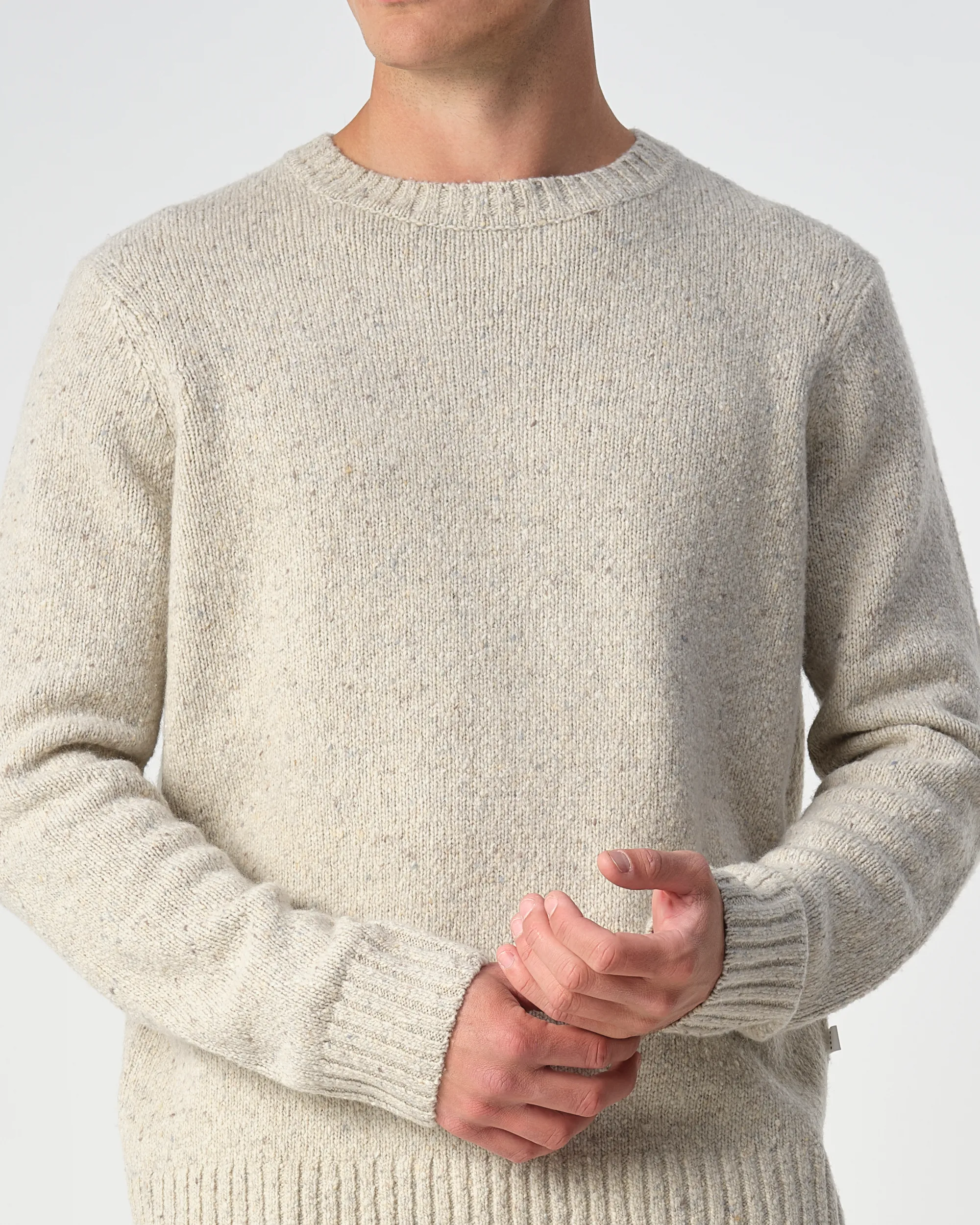 J.C. RAGS Trui O-hals Crystal Gray beige  099131-002-L