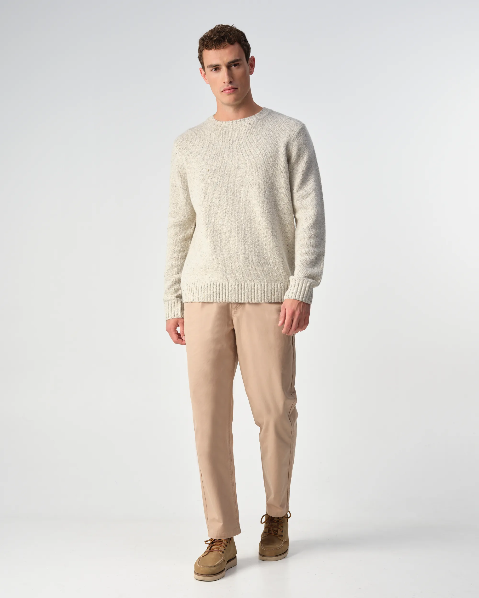 J.C. RAGS Trui O-hals Crystal Gray beige  099131-002-L