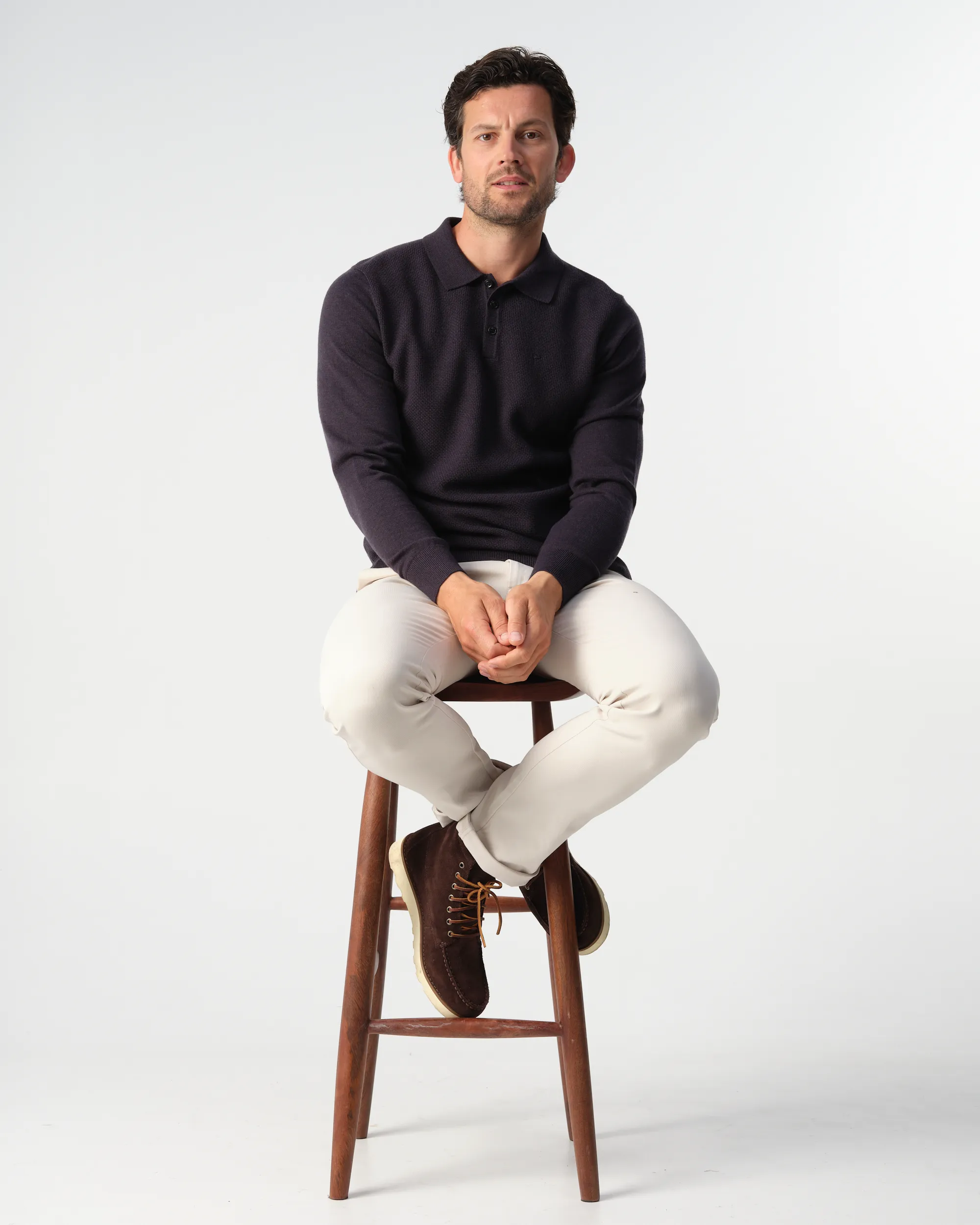 Campbell Polo Lange mouw Night Sky melange 099135-001-L