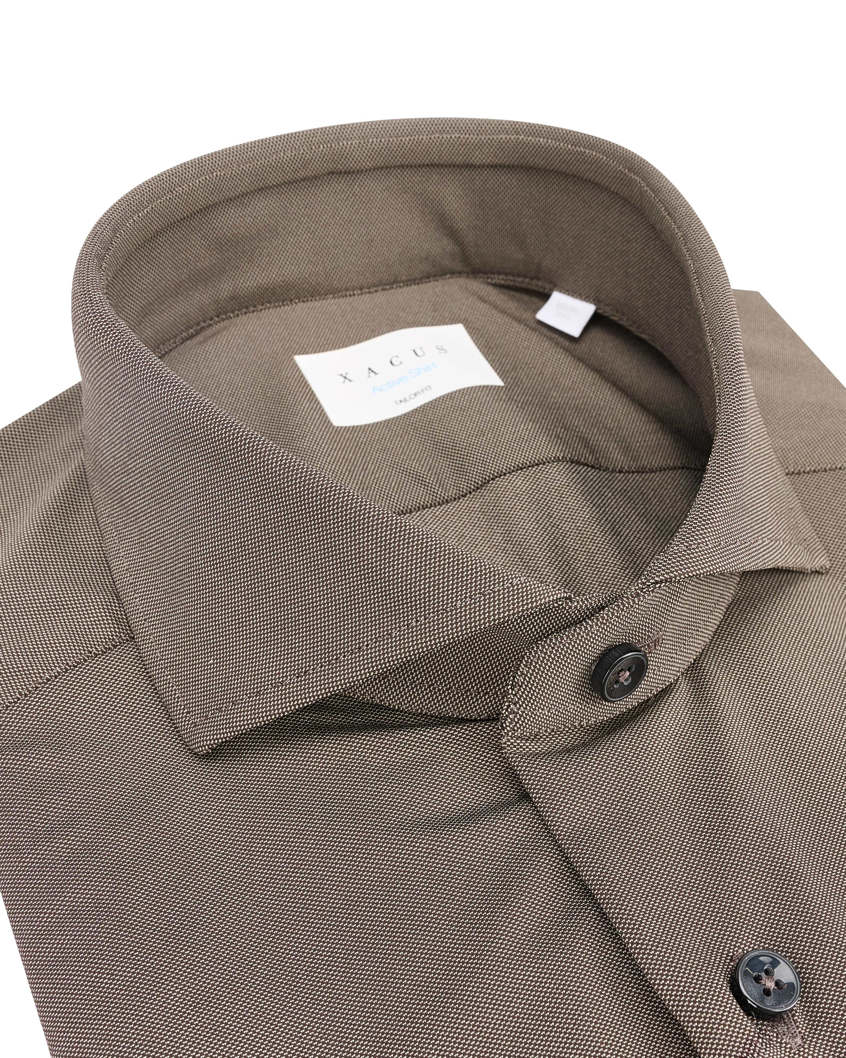 Xacus Overhemd LM Bruin 099631-001-40