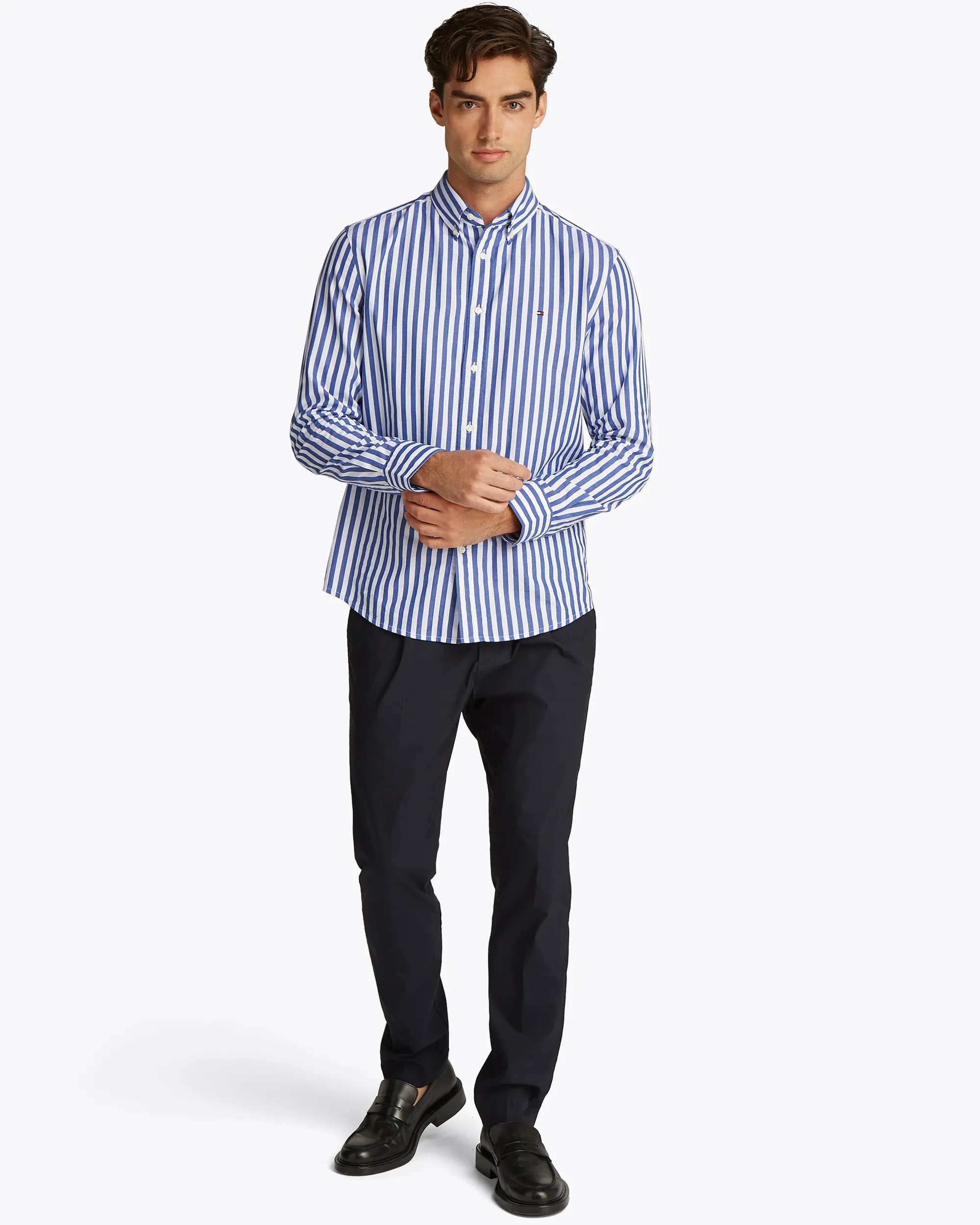 Tommy Hilfiger Menswear Casual Overhemd LM Donker blauw 099993-001-L