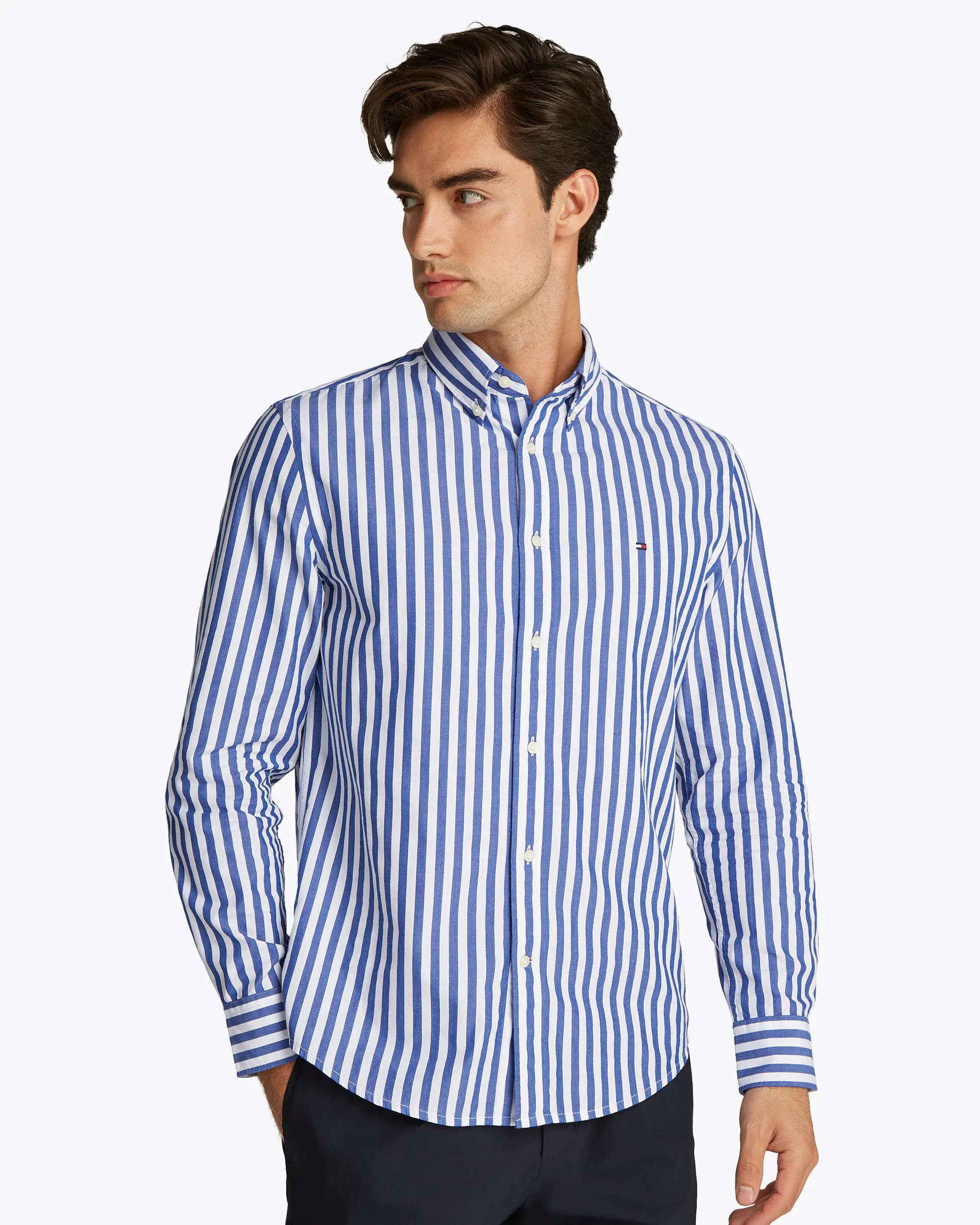 Tommy Hilfiger Menswear Casual Overhemd LM Donker blauw 099993-001-L