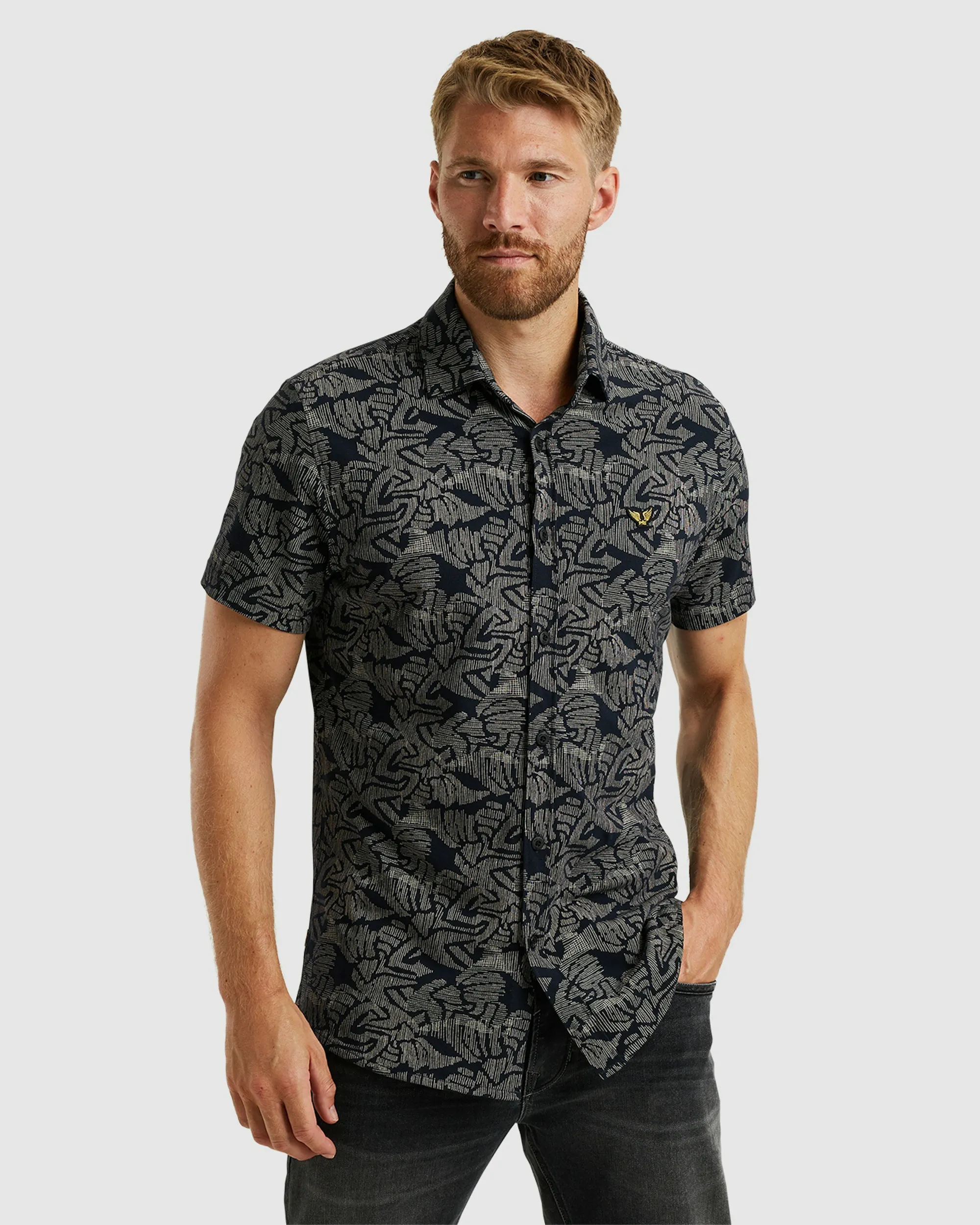PME Legend Casual Overhemd KM Blauw 101400-001-L