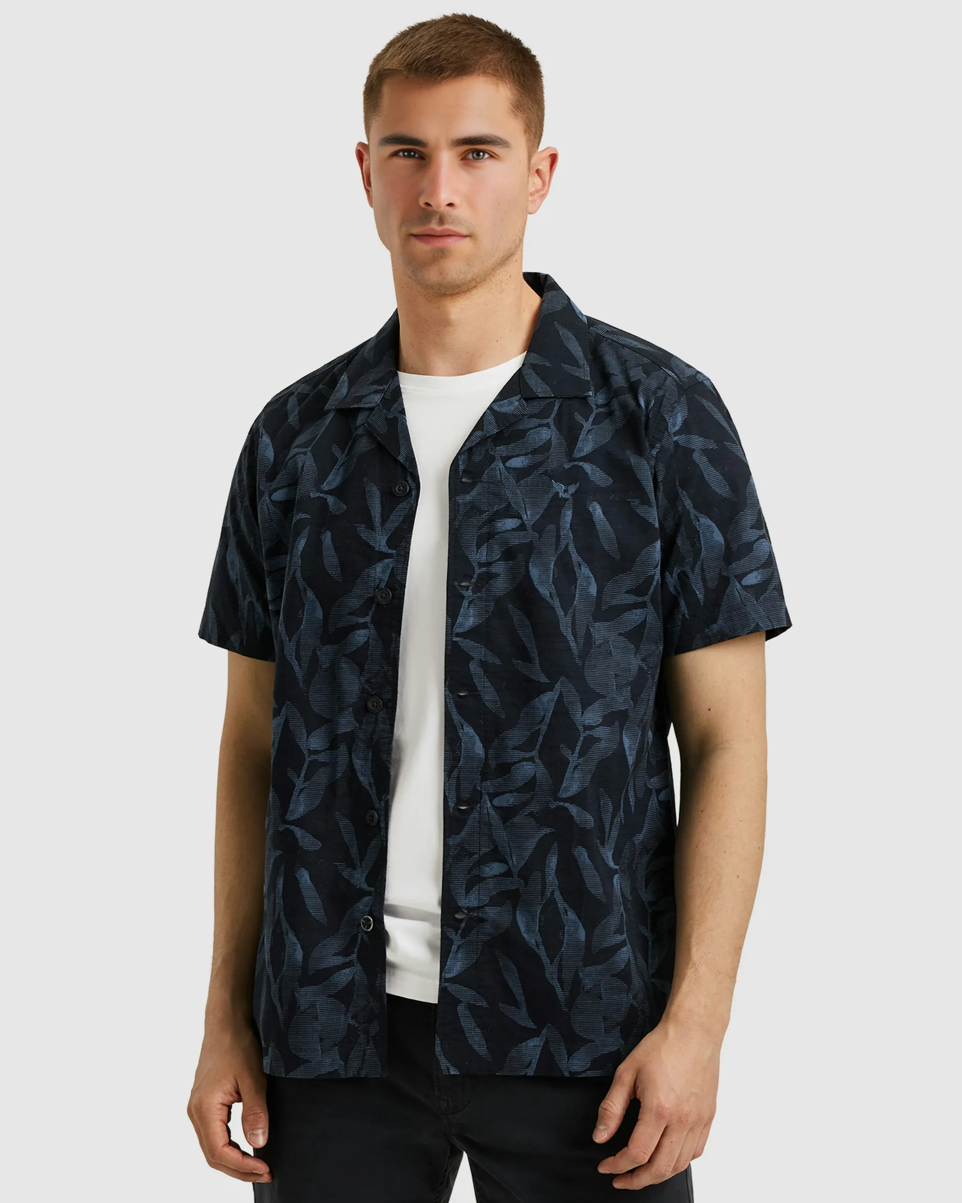 PME Legend Casual Overhemd KM Blauw 101466-001-L