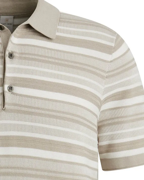 Cast Iron Polo Korte mouw Sand 101521-001-L