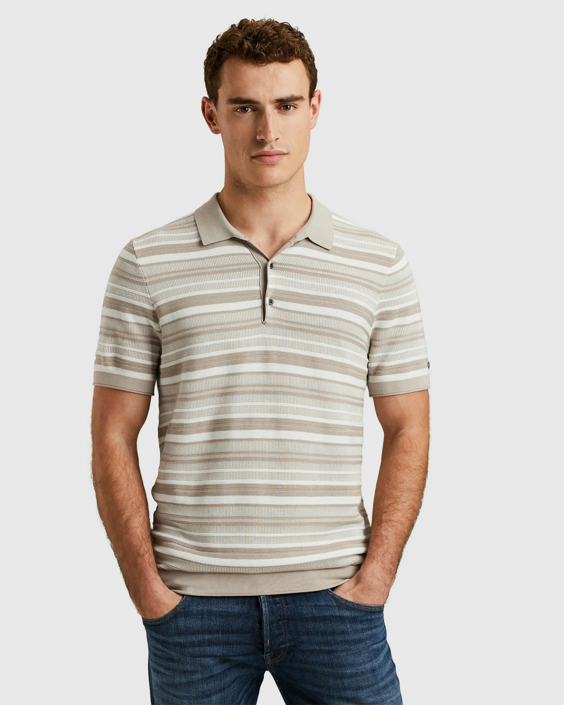 Cast Iron Polo Korte mouw Sand 101521-001-L