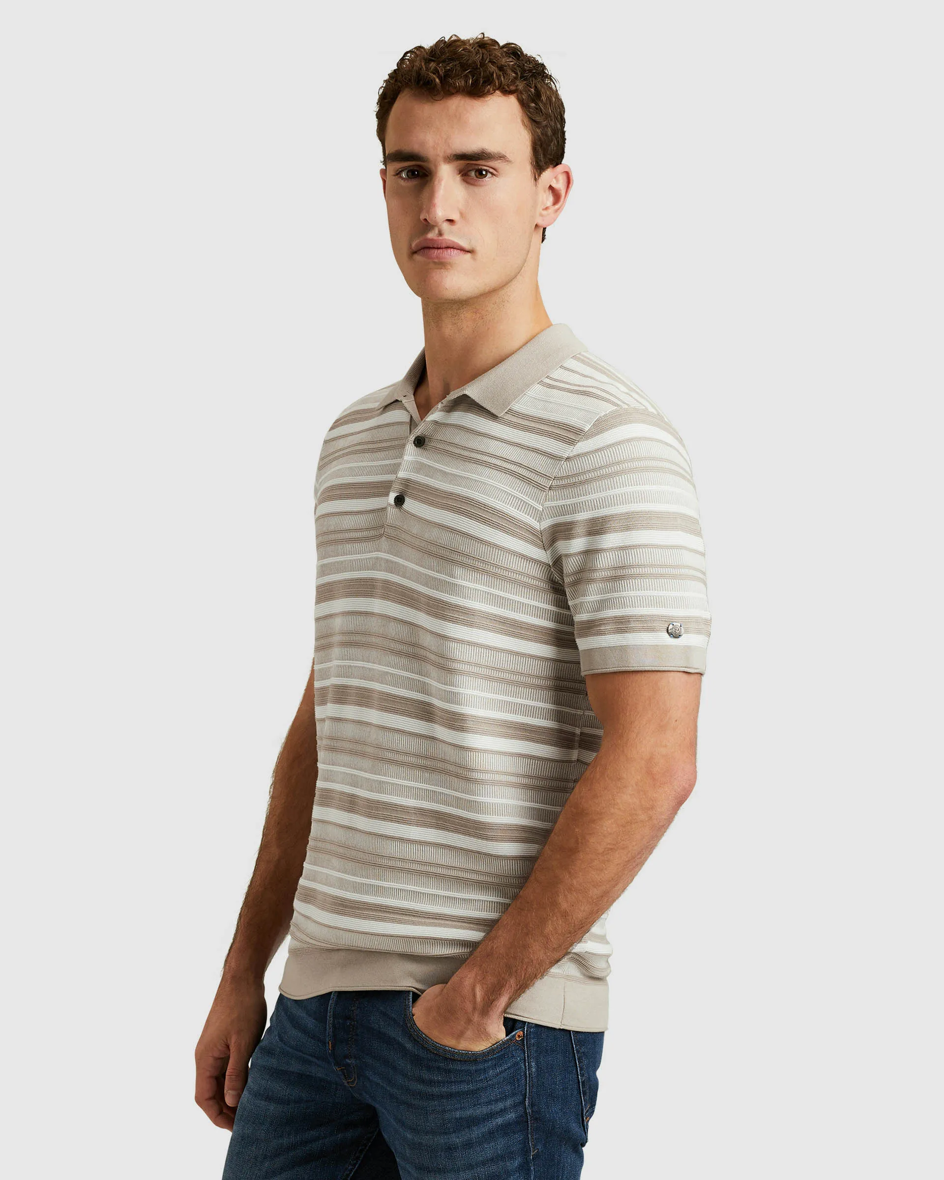 Cast Iron Polo Korte mouw Sand 101521-001-L