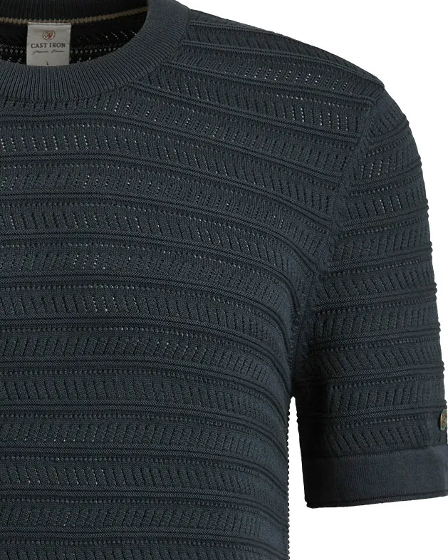 Cast Iron T-shirt KM Blauw 101540-001-L