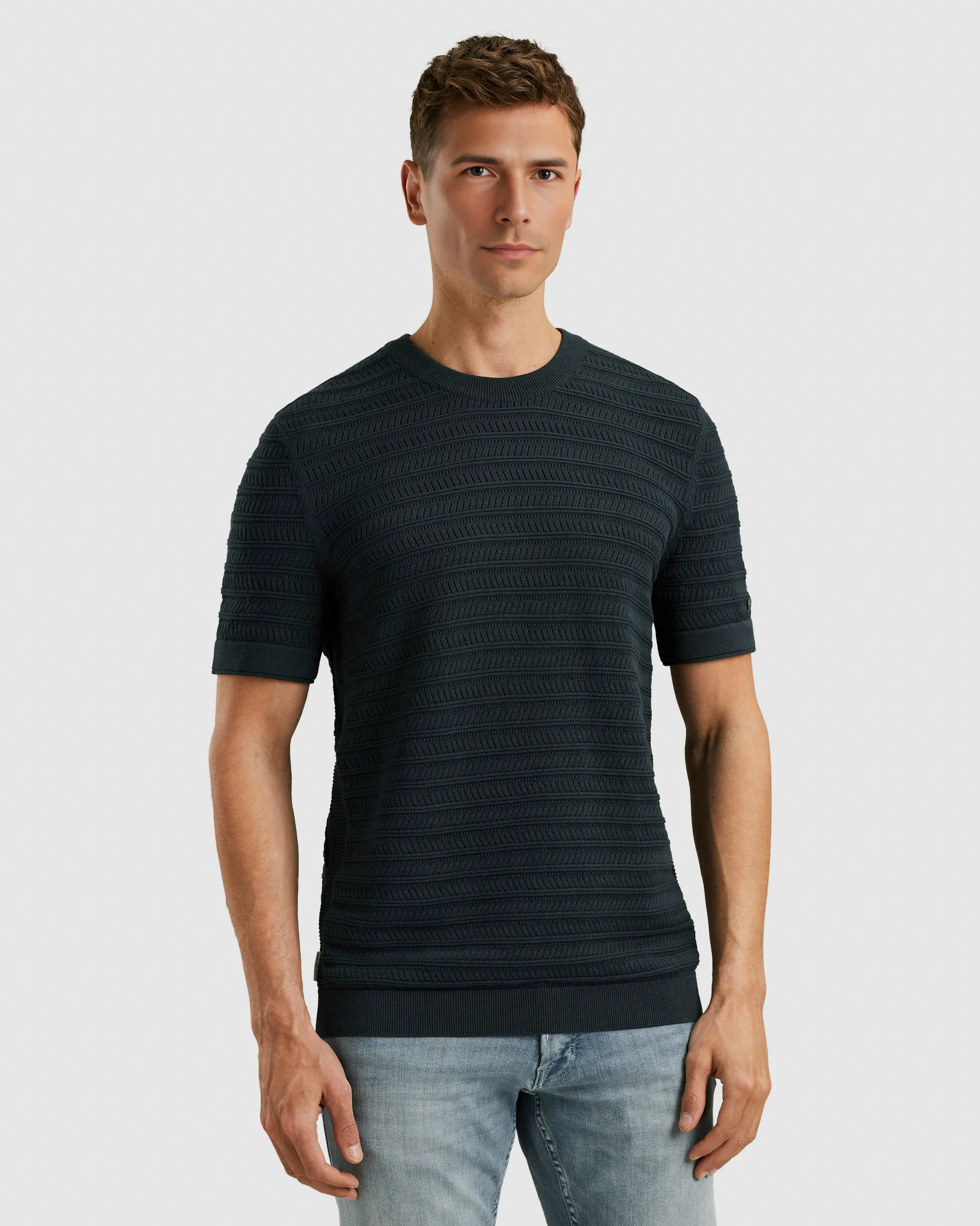 Cast Iron T-shirt KM Blauw 101540-001-L