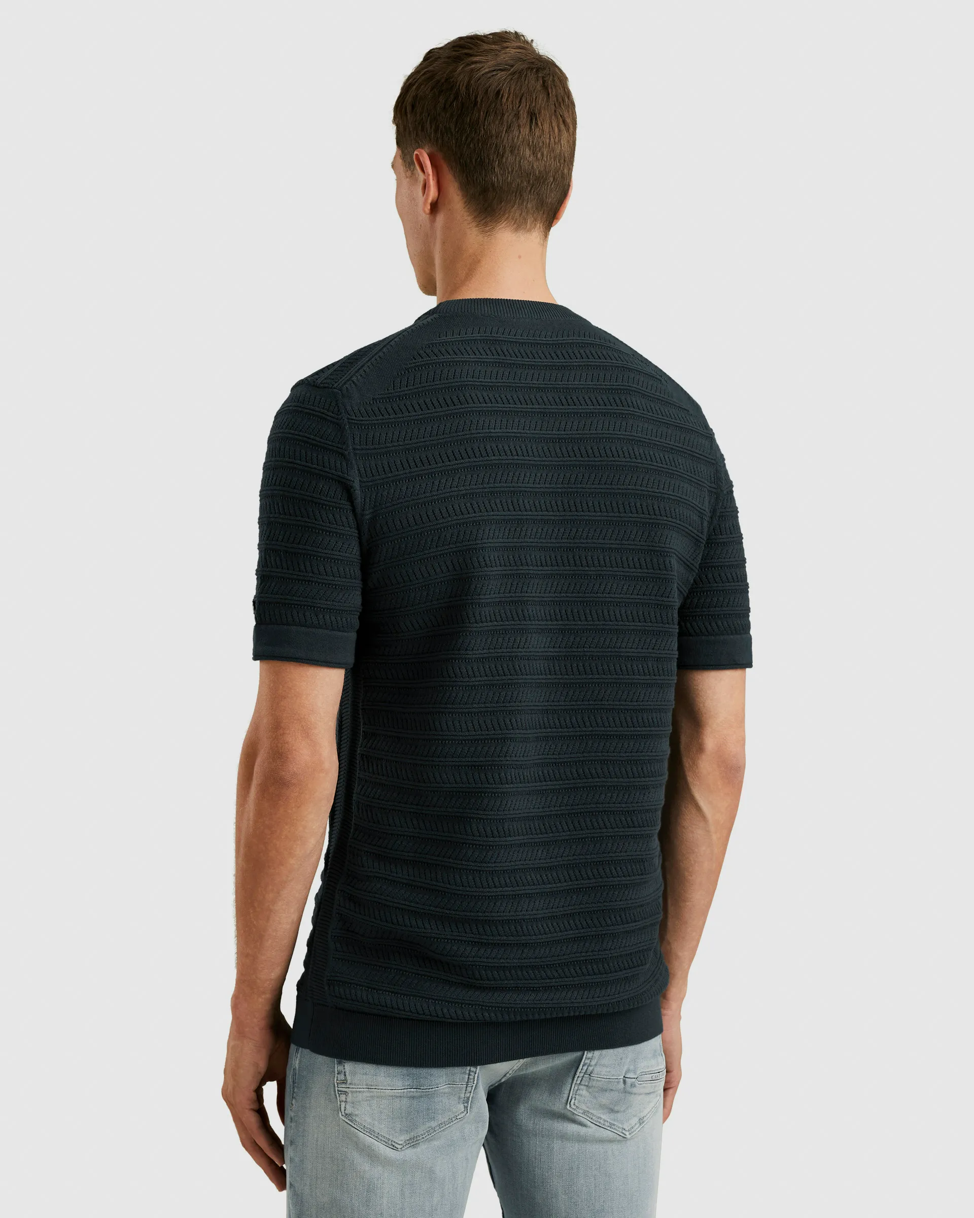 Cast Iron T-shirt KM Blauw 101540-001-L