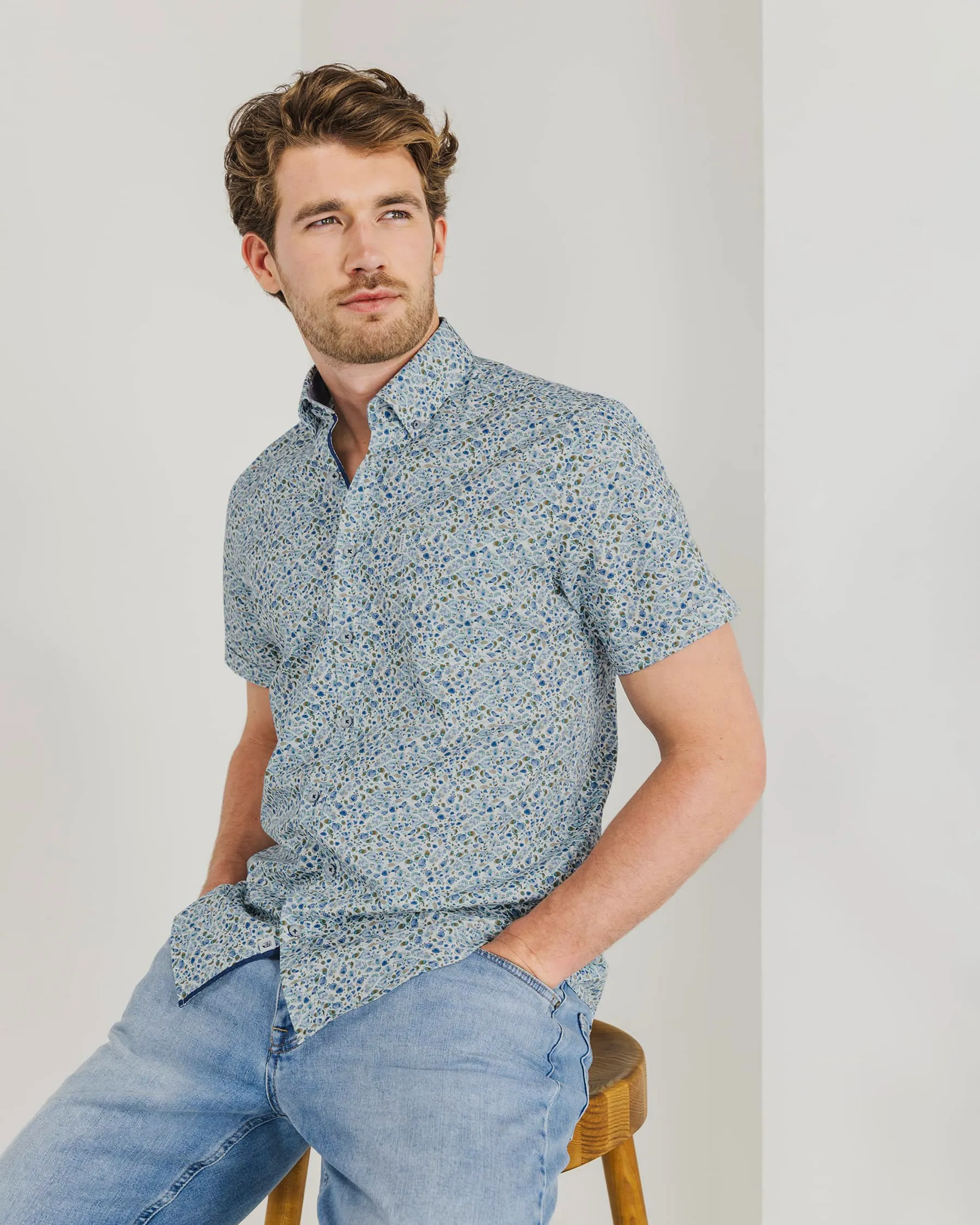 State of Art Casual Overhemd KM Wit ruit 101771-001-4XL