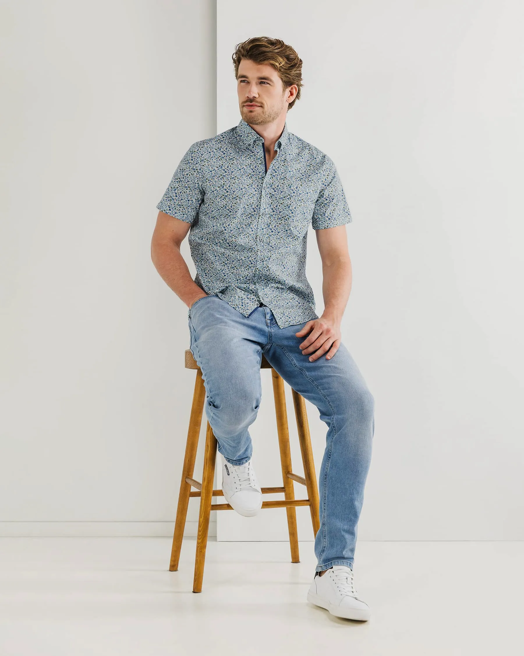 State of Art Casual Overhemd KM Wit ruit 101771-001-4XL