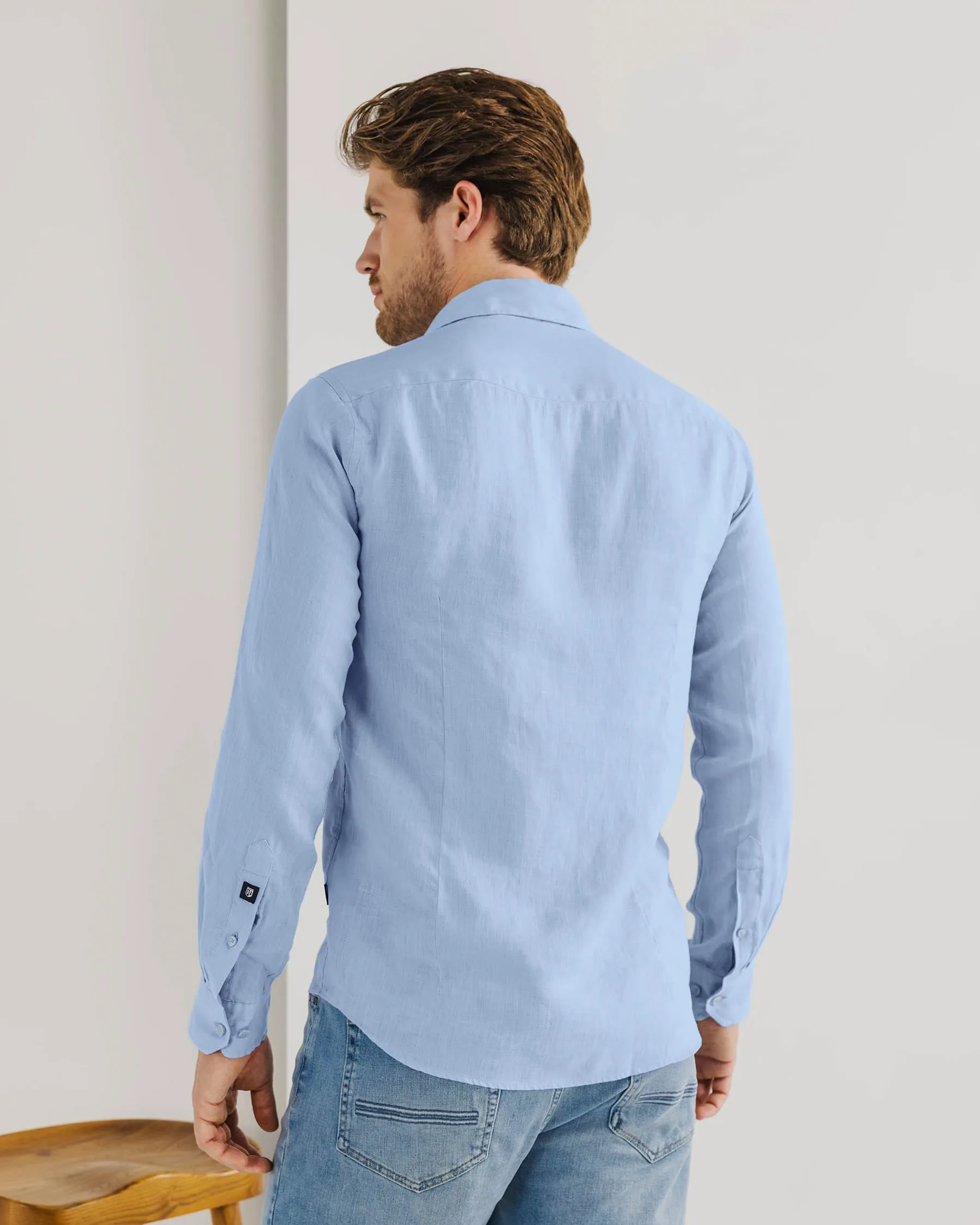 State of Art Casual Overhemd LM Licht blauw 101793-001-4XL