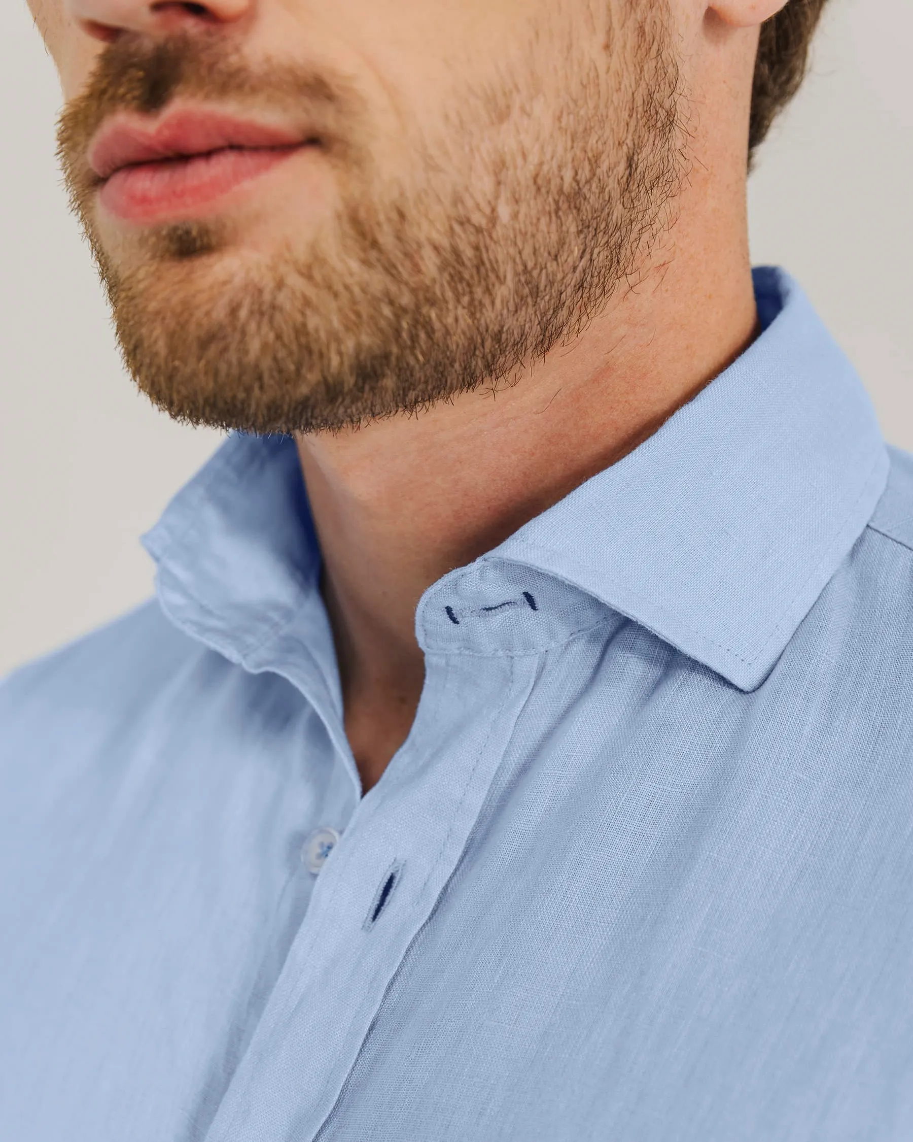 State of Art Casual Overhemd LM Licht blauw 101793-001-4XL